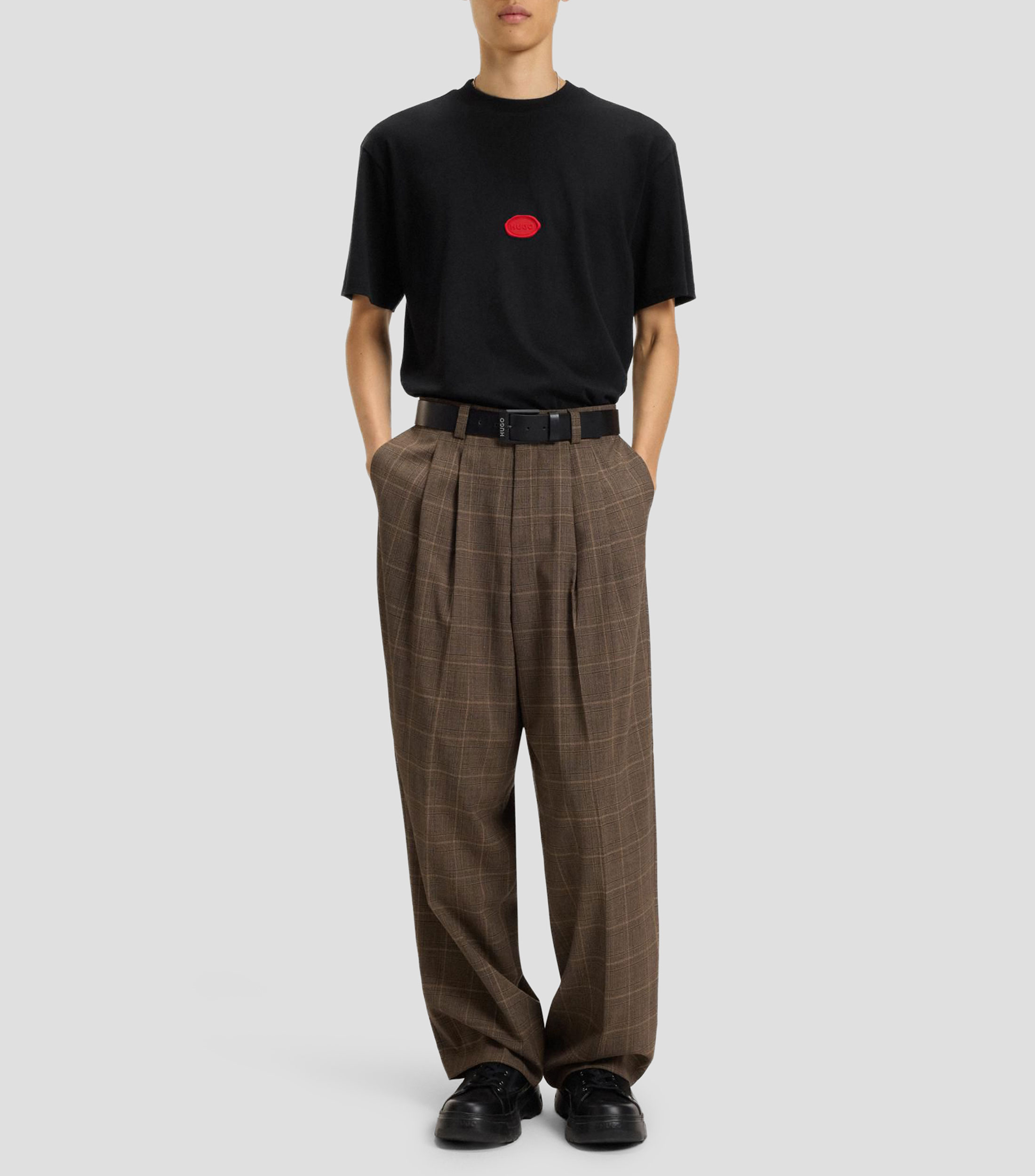 Playera de punto de algodón con logotipo estampado encerado Hombre