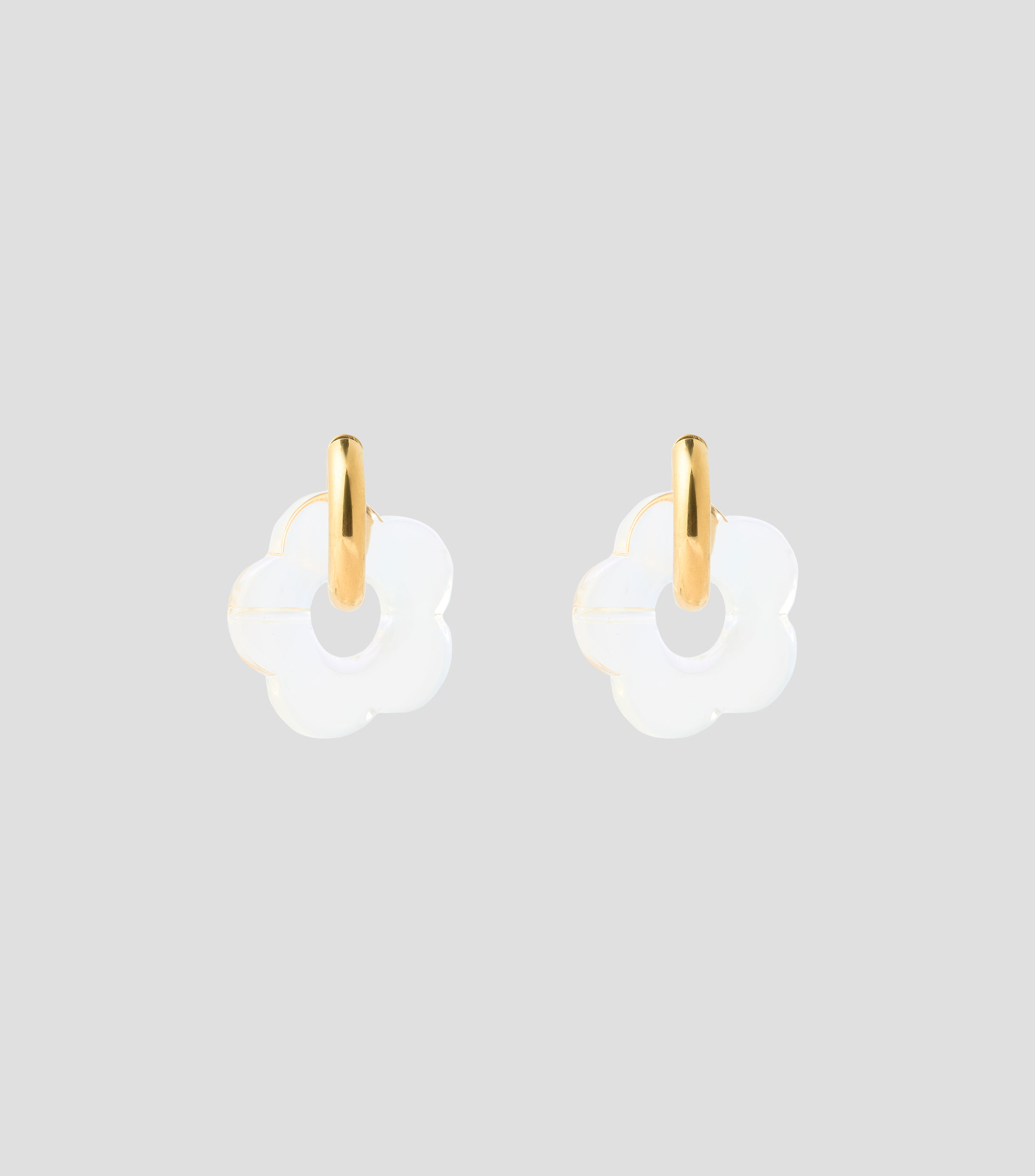 Aretes Flor Hoop Mujer