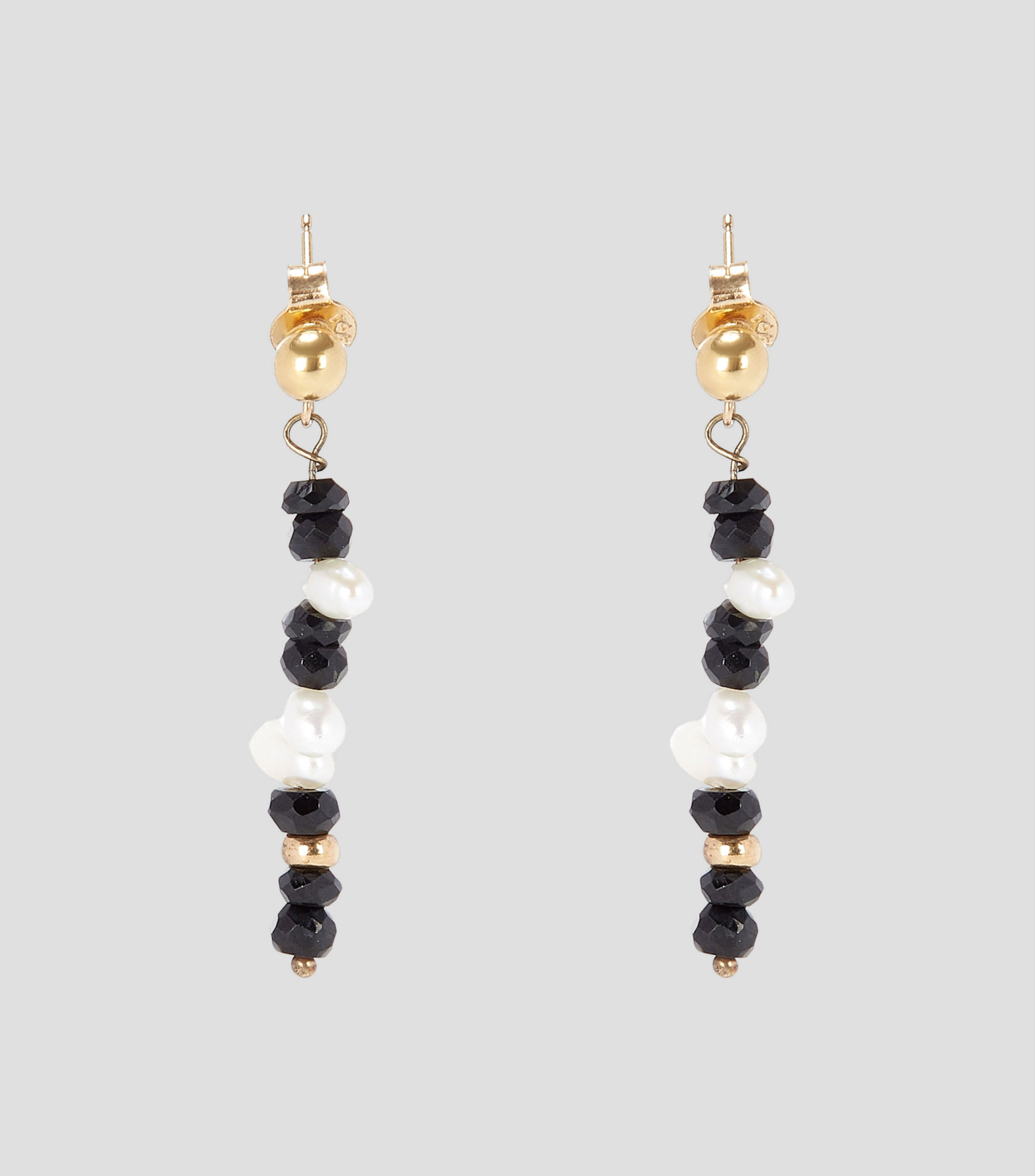 Aretes en oro amarillo de 14 Kilates con onix Mujer