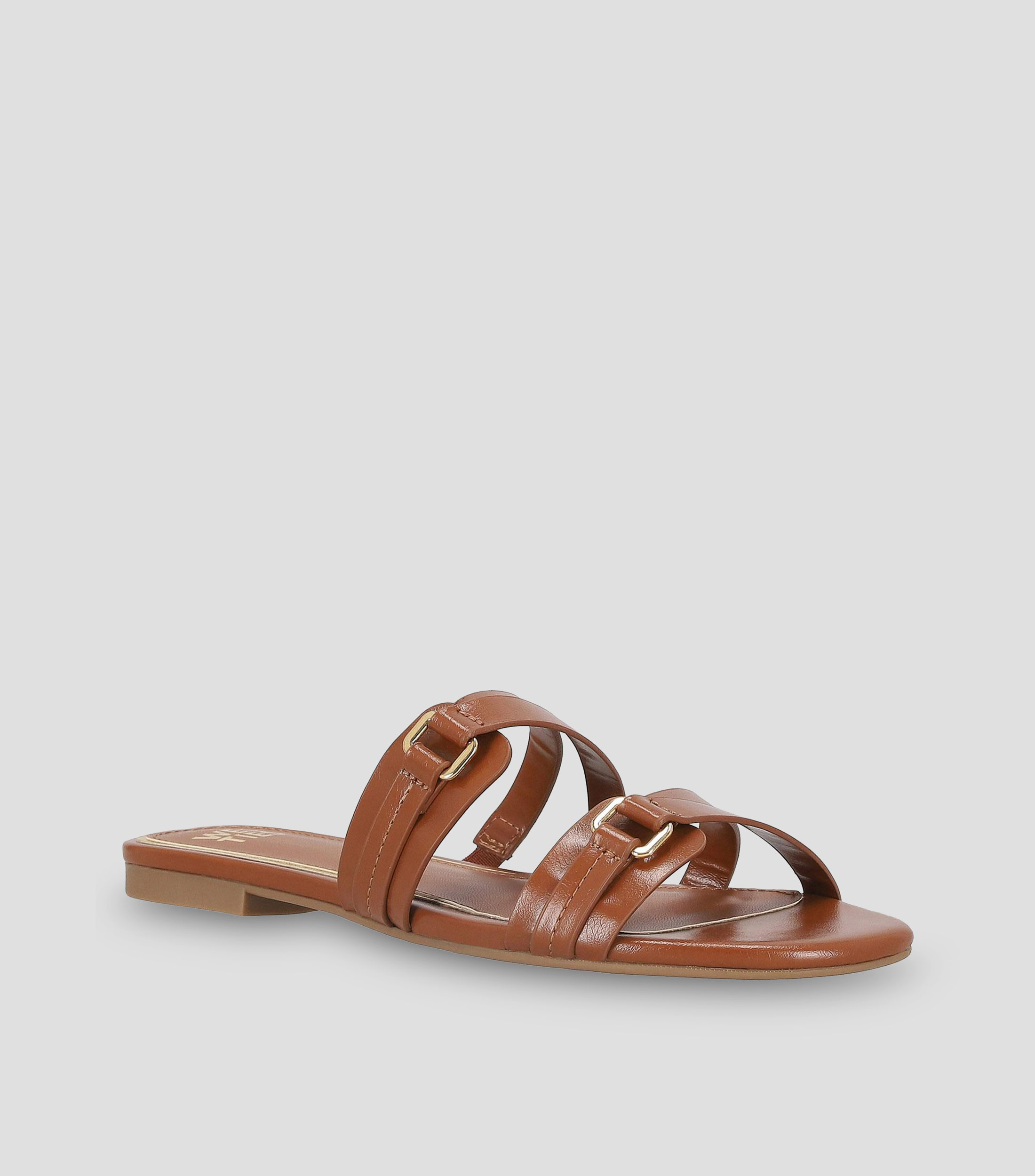 Sandalias con tacón bajo media luna Mujer