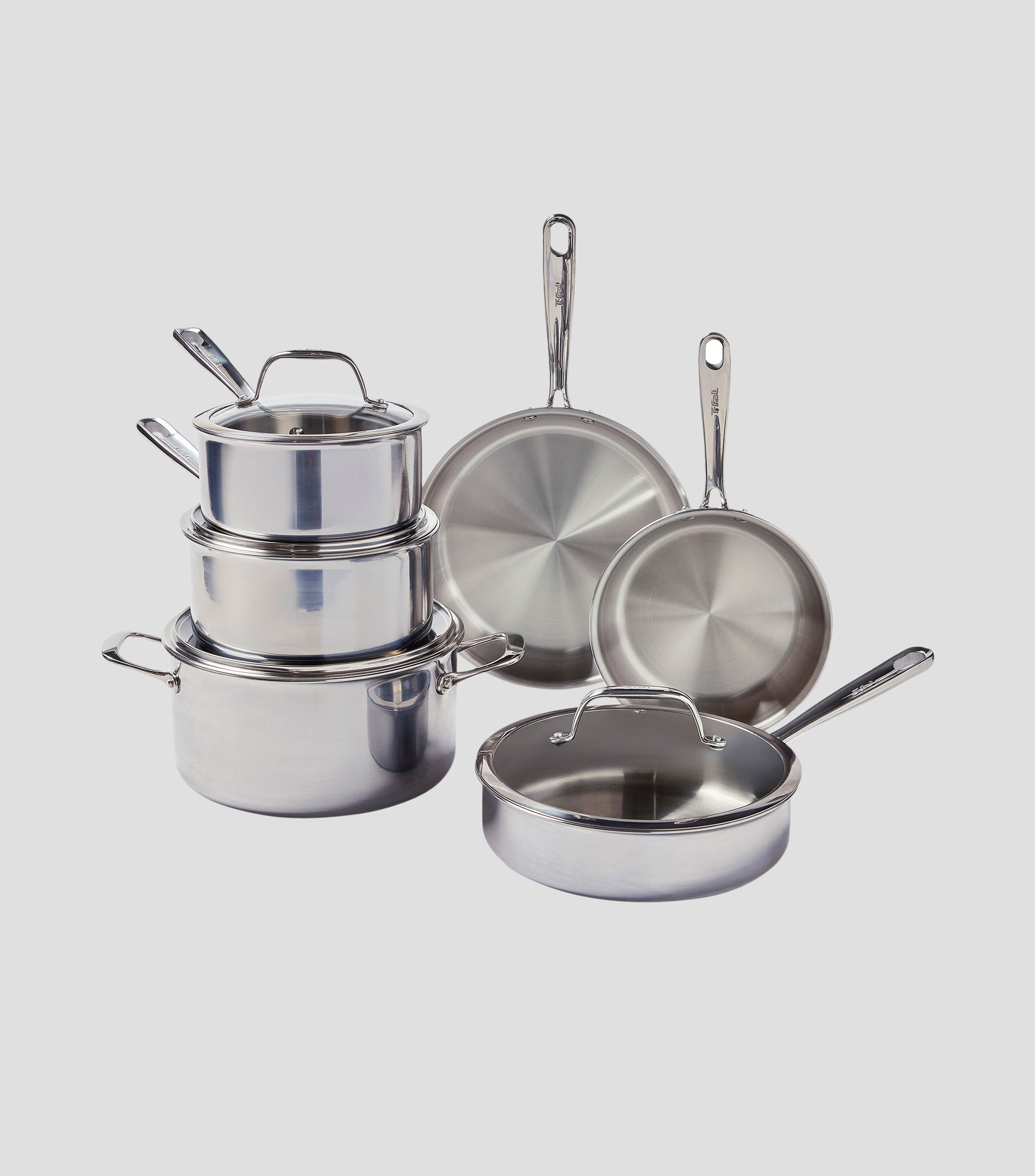 Batería de Cocina en Acero inoxidable Pro Tri-Ply 10 Piezas