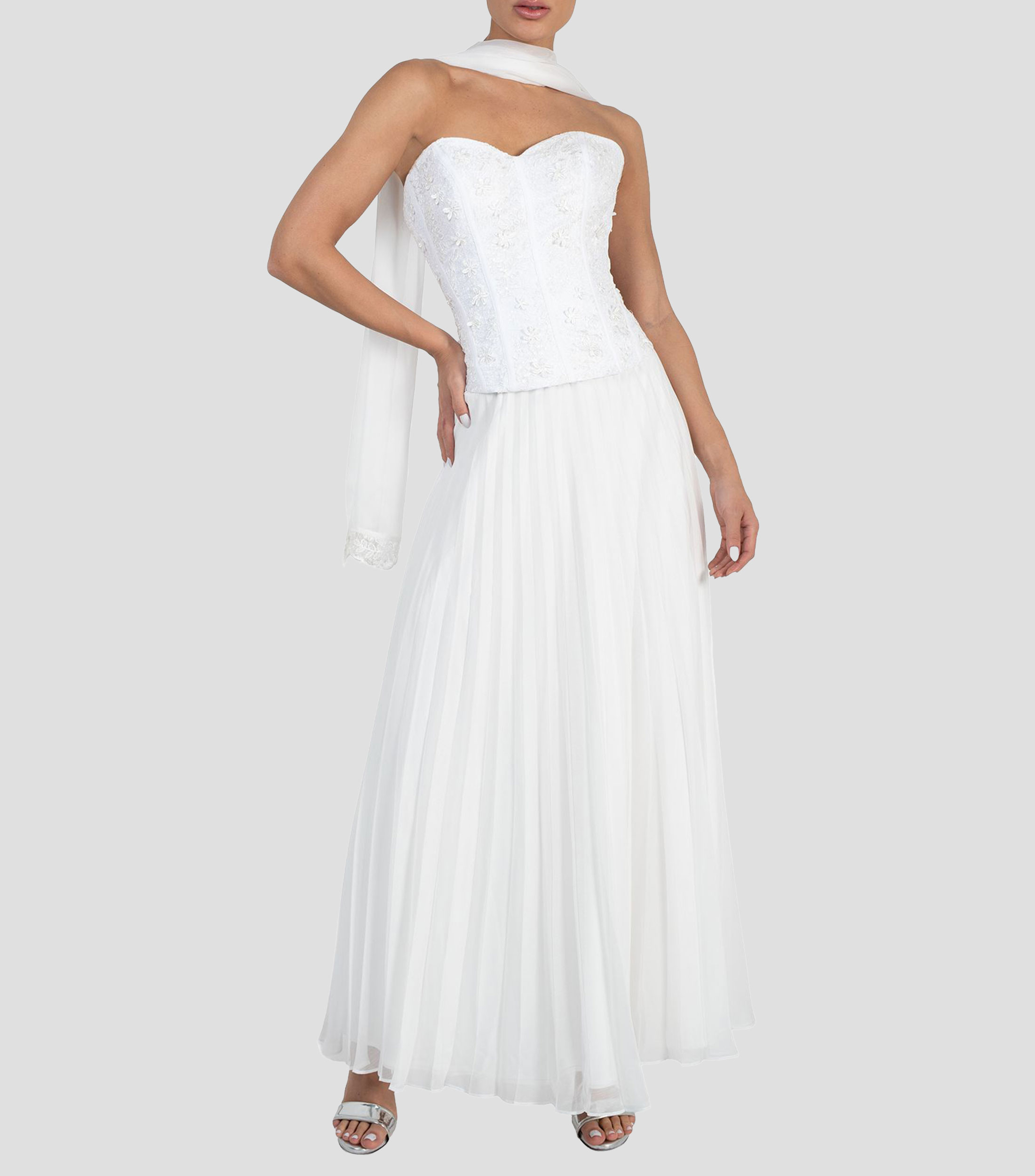 Vestido de fiesta largo liso Mujer