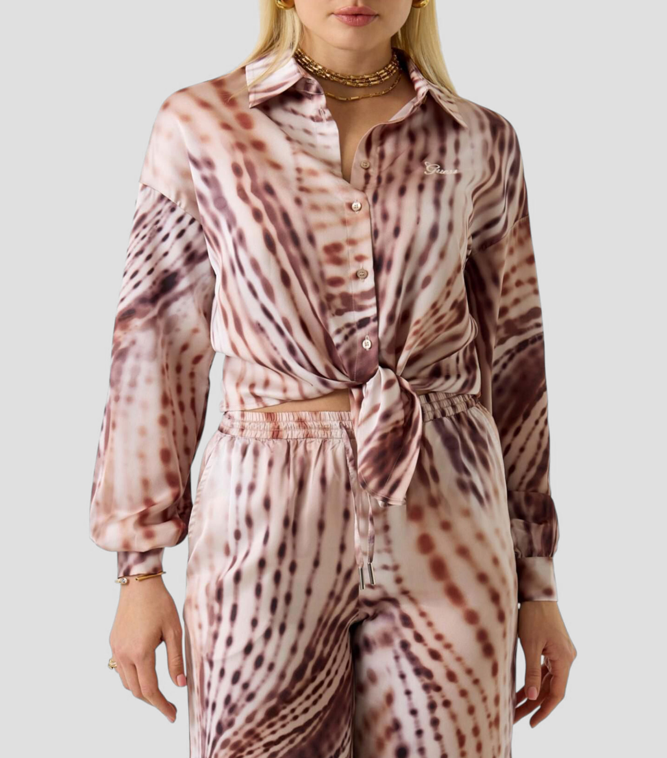 Camisa Jun estampado manga larga Mujer