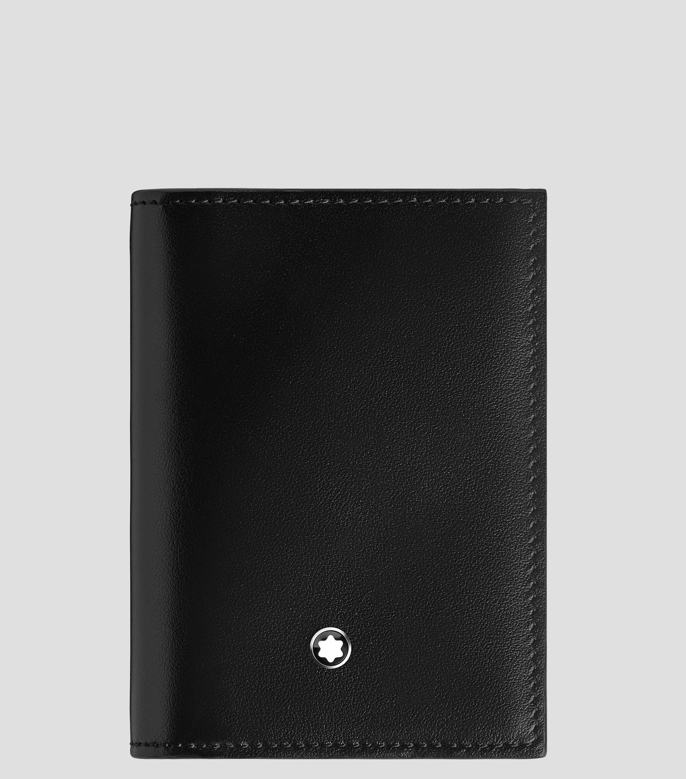 Tarjetero Bifold Negro en Piel MTS Card Liso Hombre