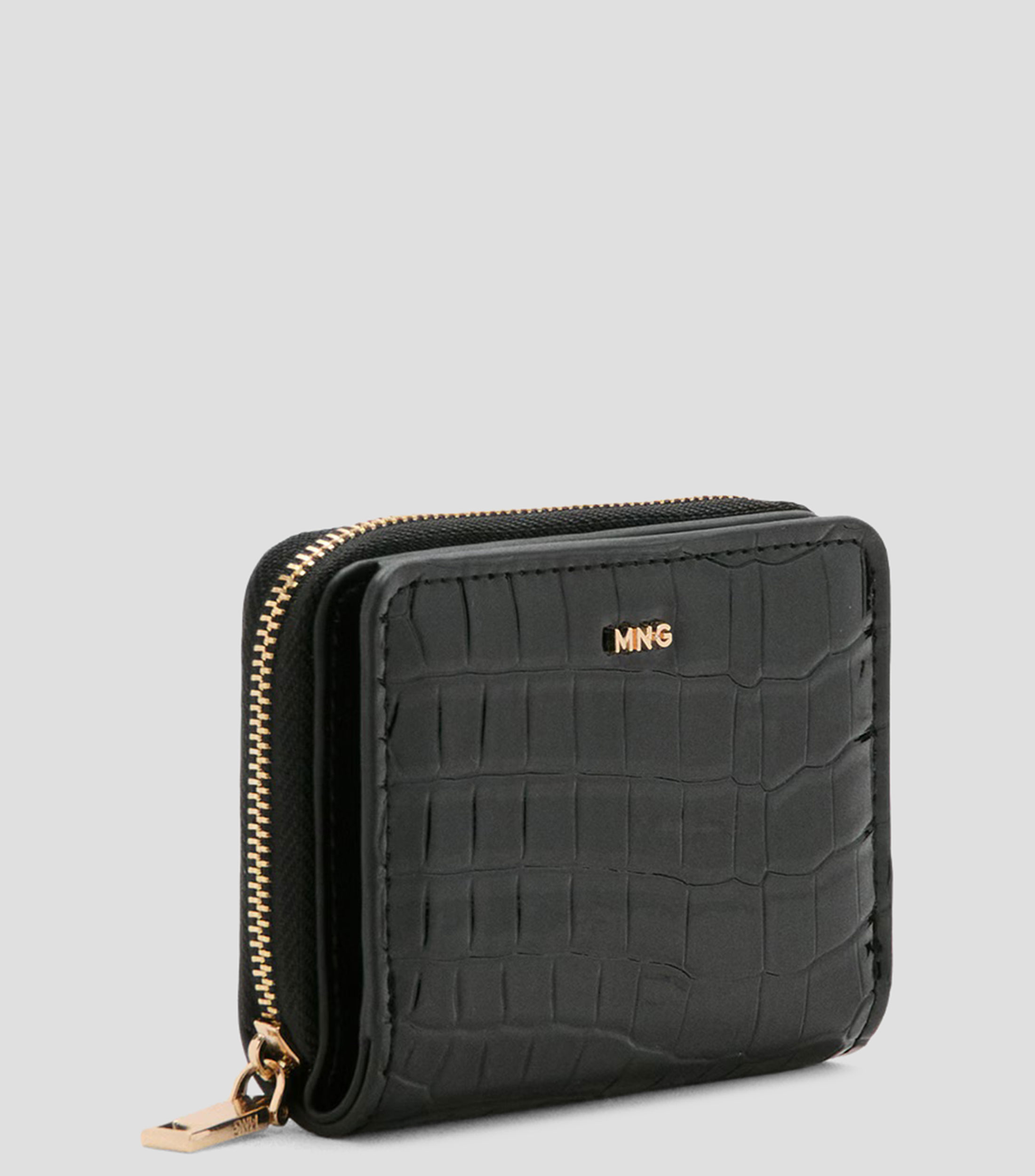Cartera estampado cocodrilo brillante Mujer