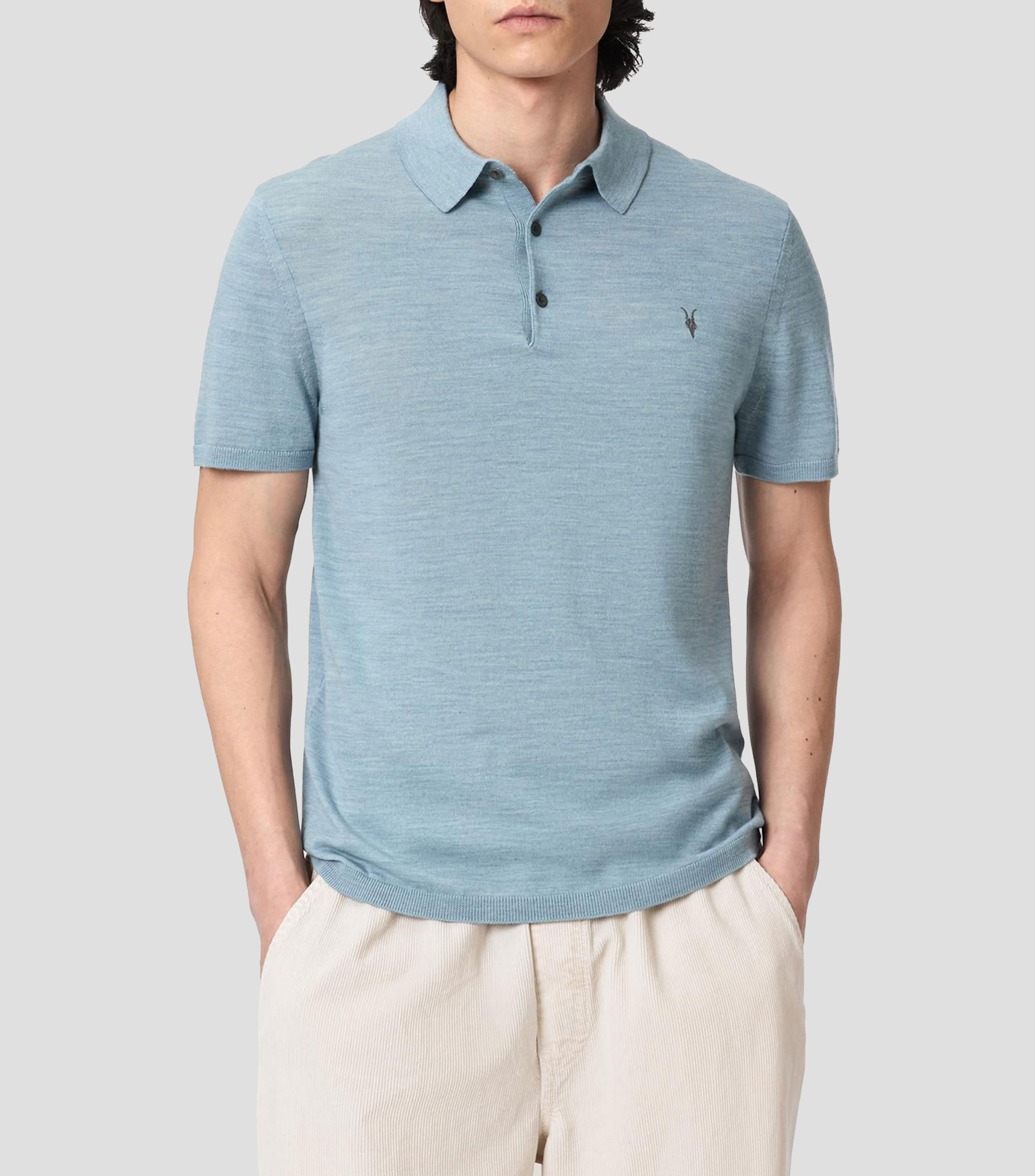 Playera tipo polo manga corta lisa Hombre