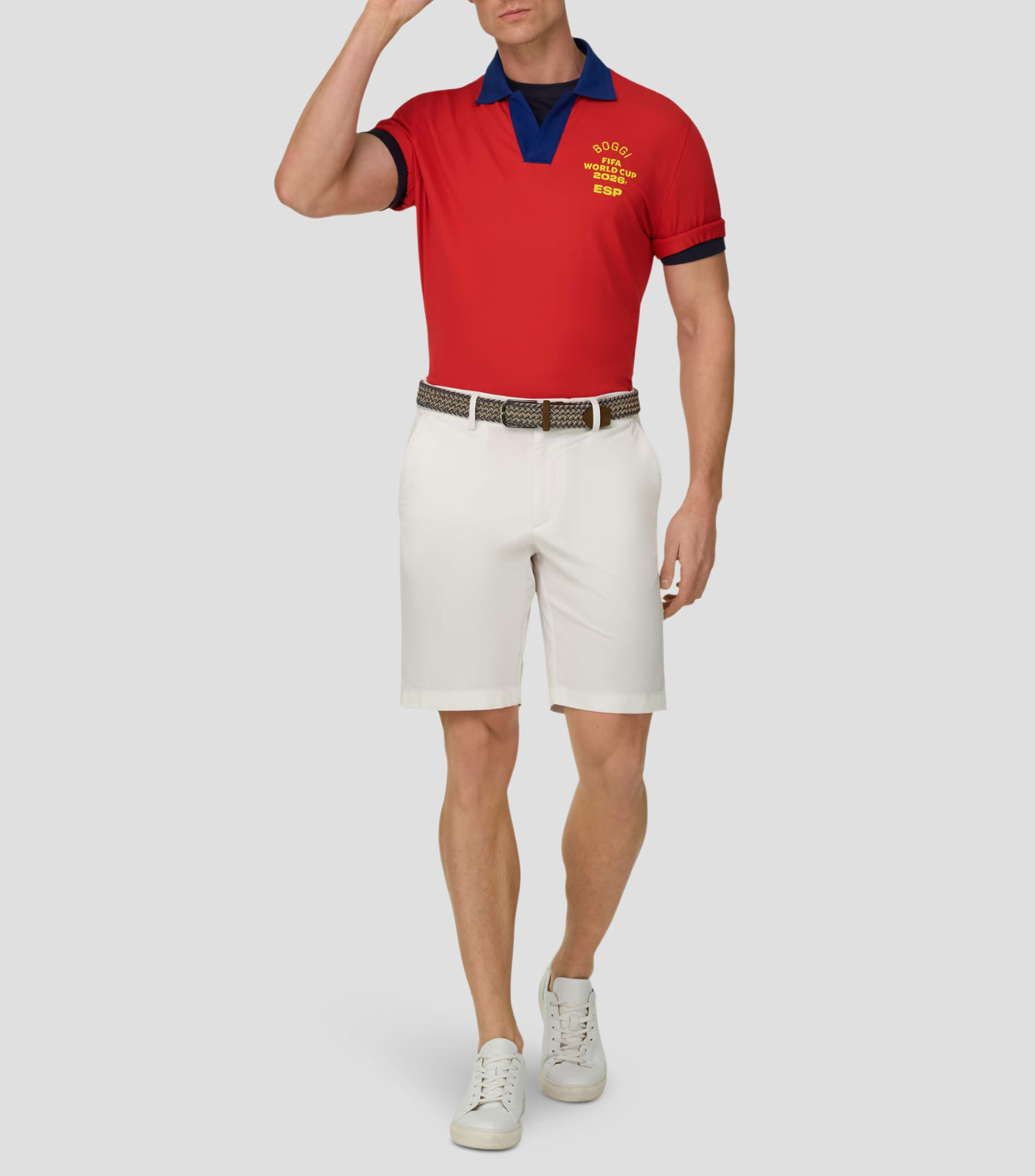 Playera tipo polo manga corta estampada Hombre