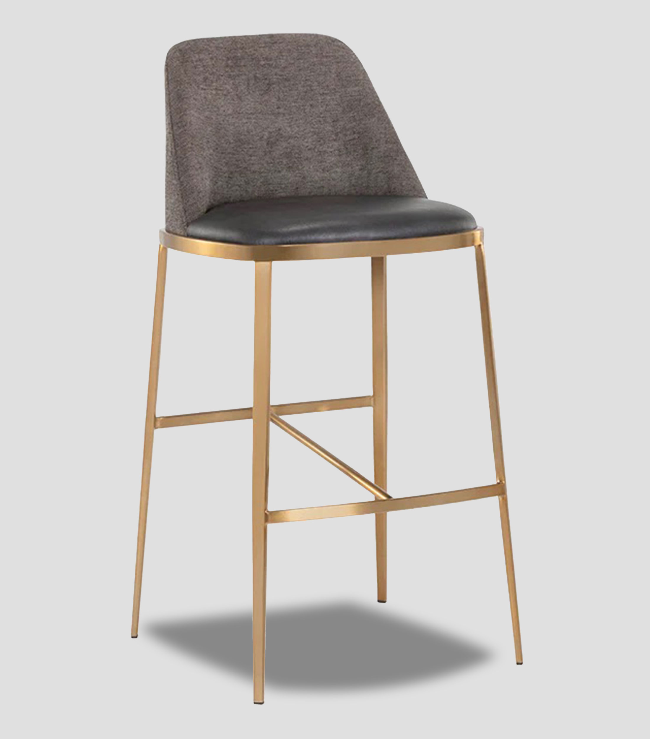 Banco para bar Dover en piel sintética y acero inoxidable