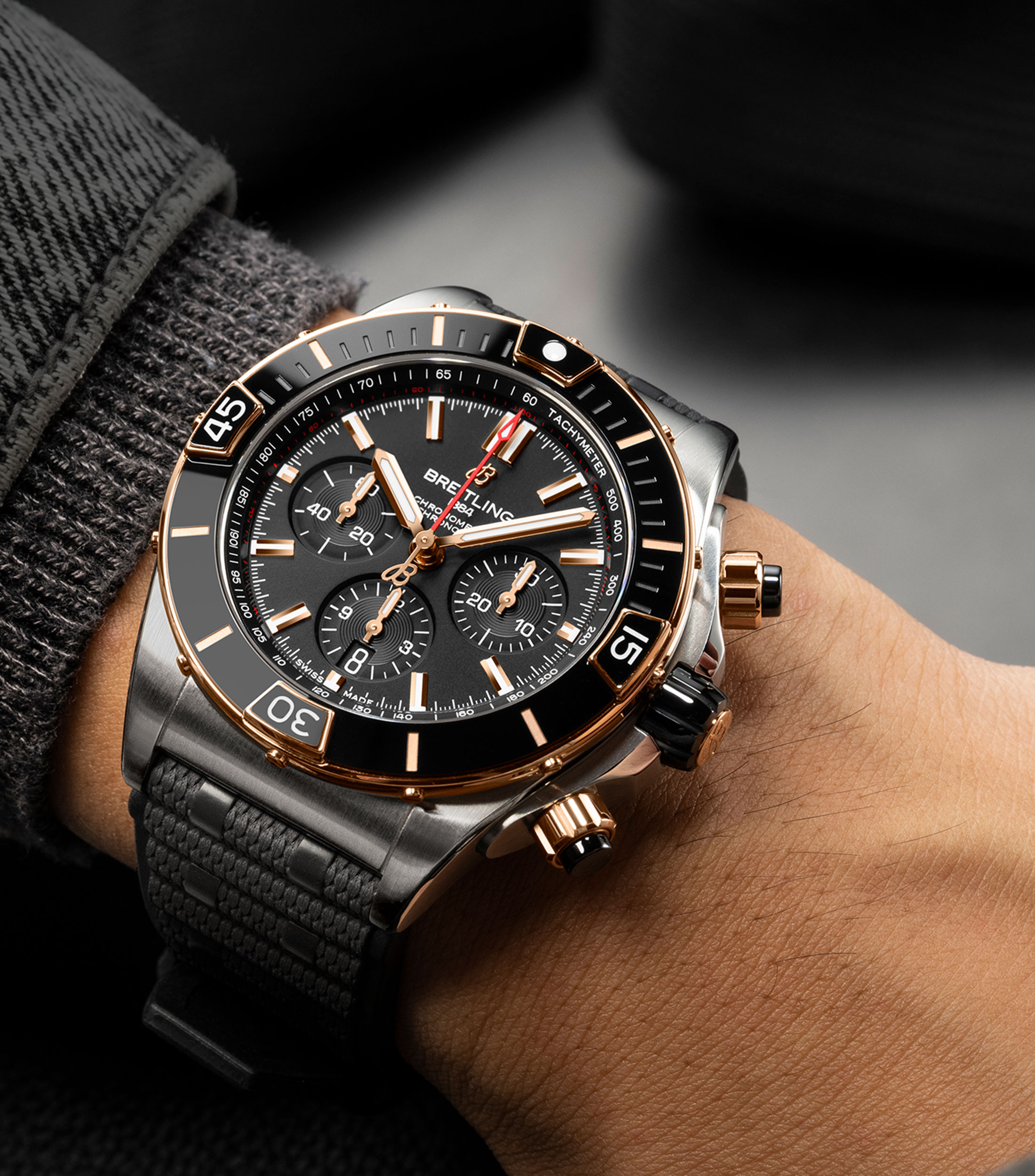 Reloj para Hombre Super Chronomat B01 casual, negro