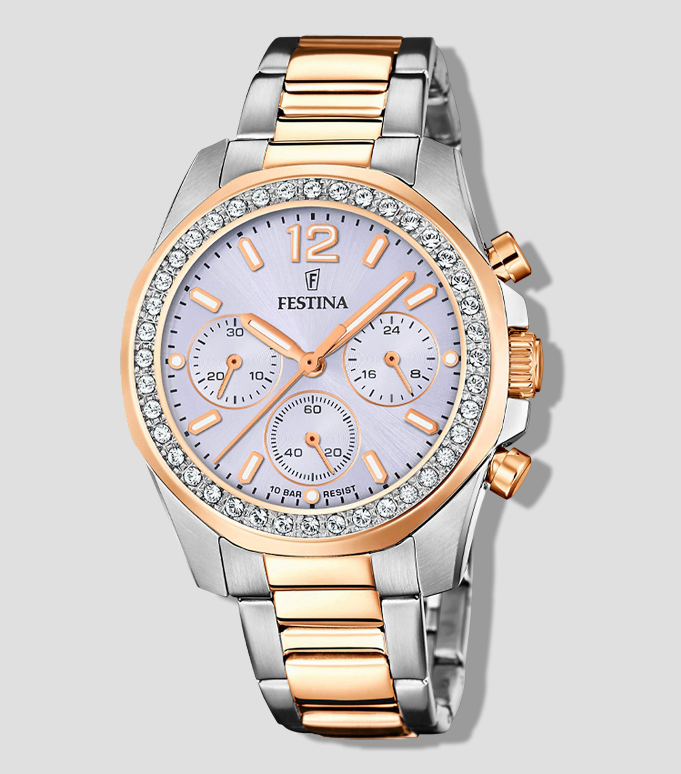 Reloj para Mujer Boyfriend Rainbow casual plateado, dorado