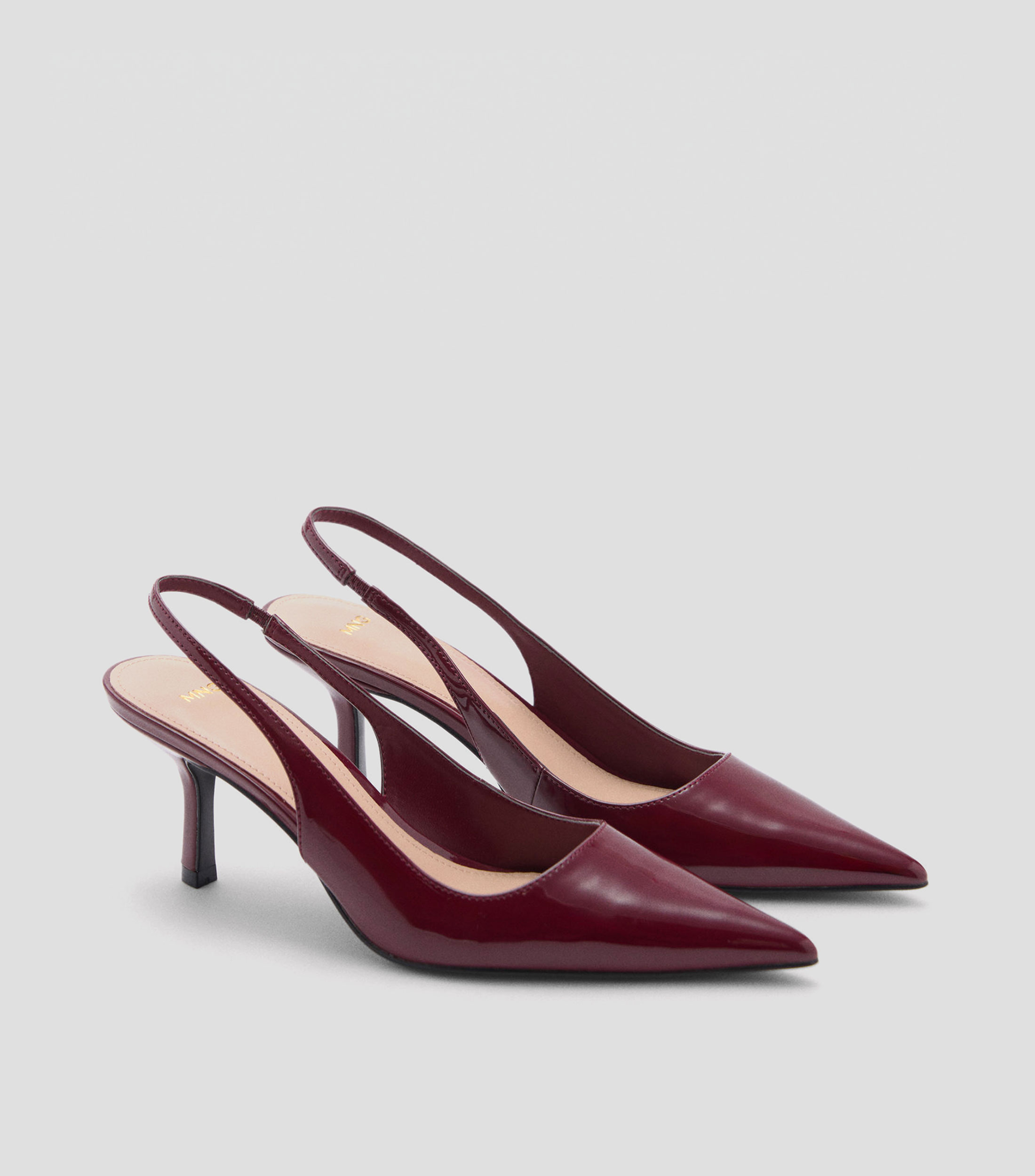 Zapatillas slingback con tacon medio de aguja Mujer
