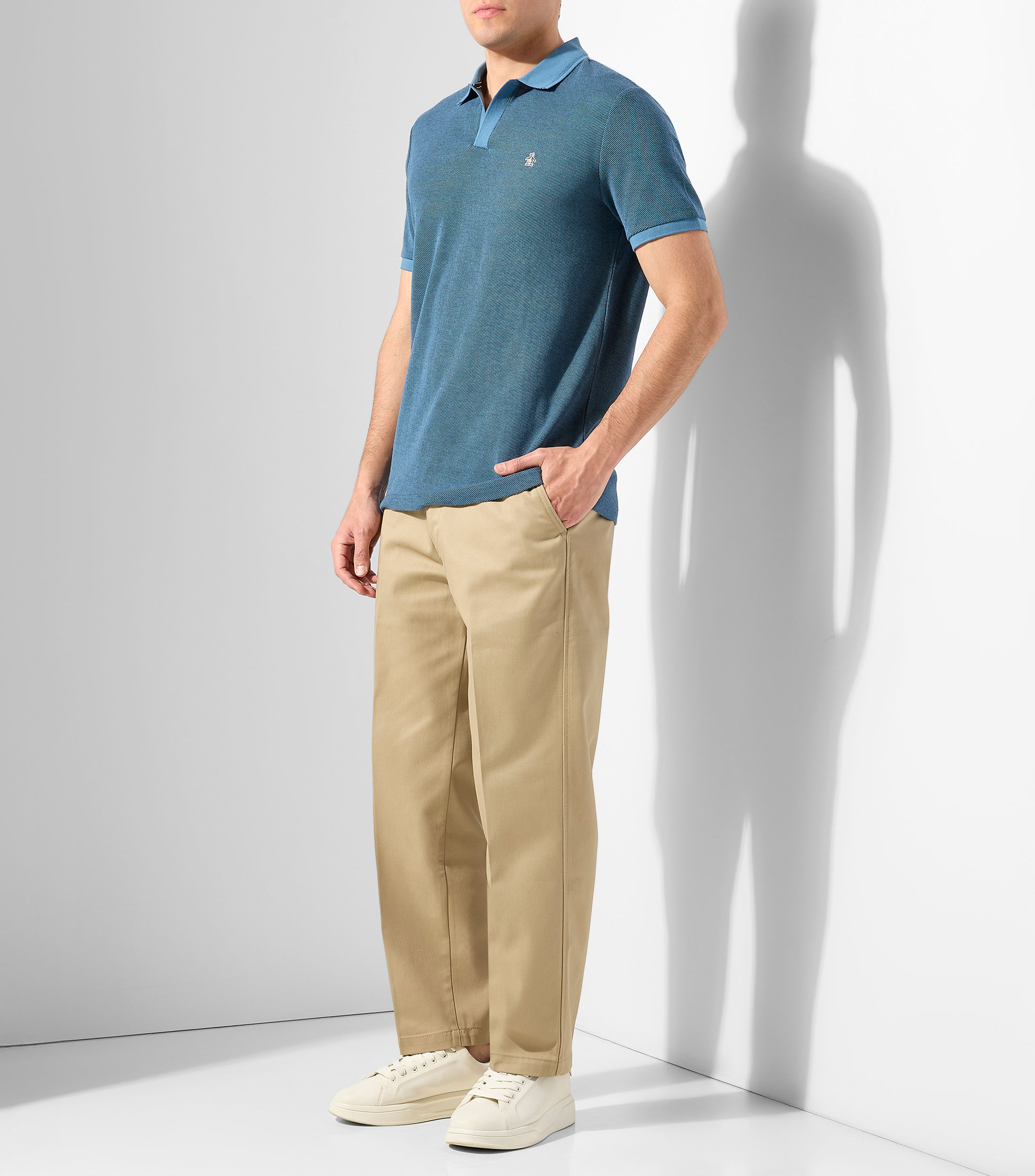 Playera tipo polo manga corta microdiseño Hombre