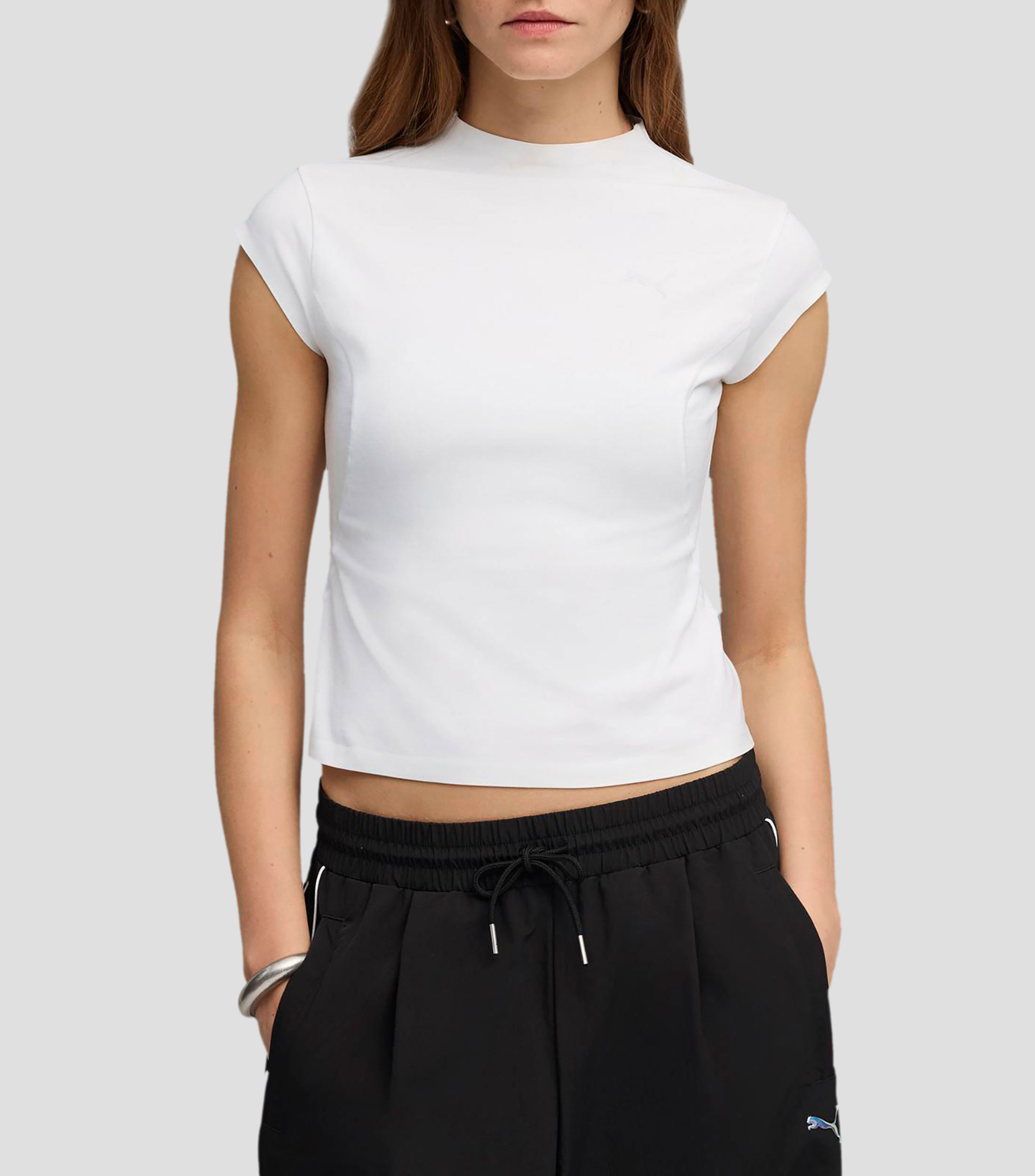 Playera de entrenamiento cuello redondo sin mangas estampada Mujer