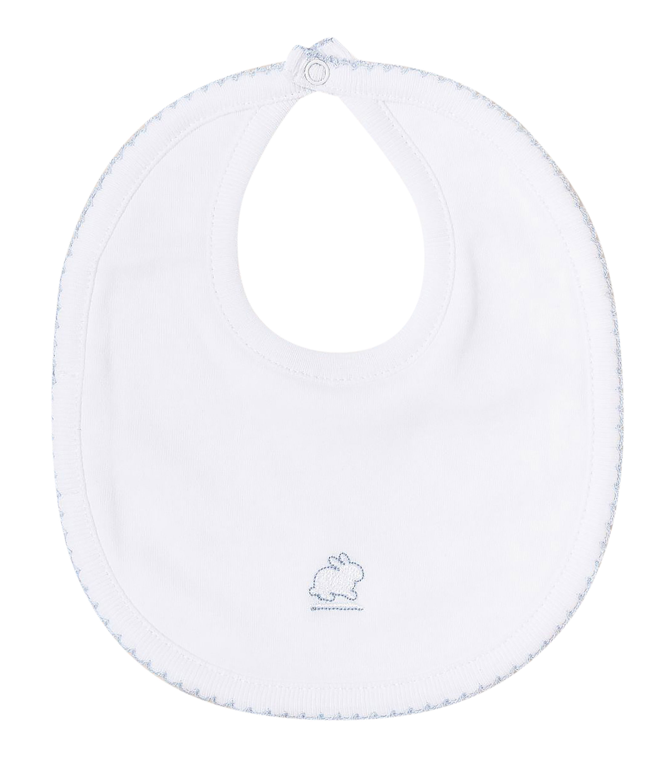 babycottons Babero en algodón blanco con conejito Bebé El Palacio de