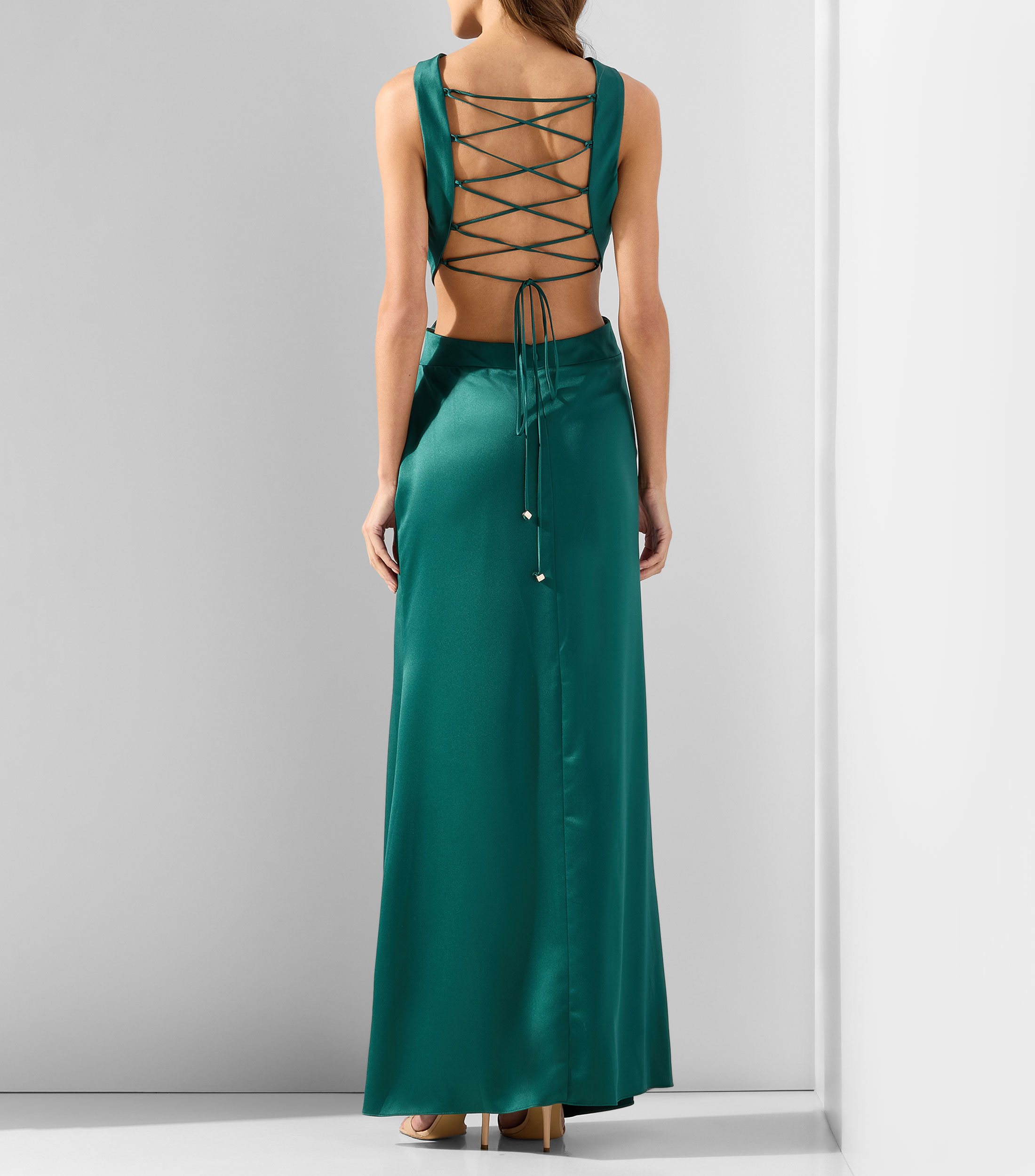 Vestido de fiesta largo liso Mujer