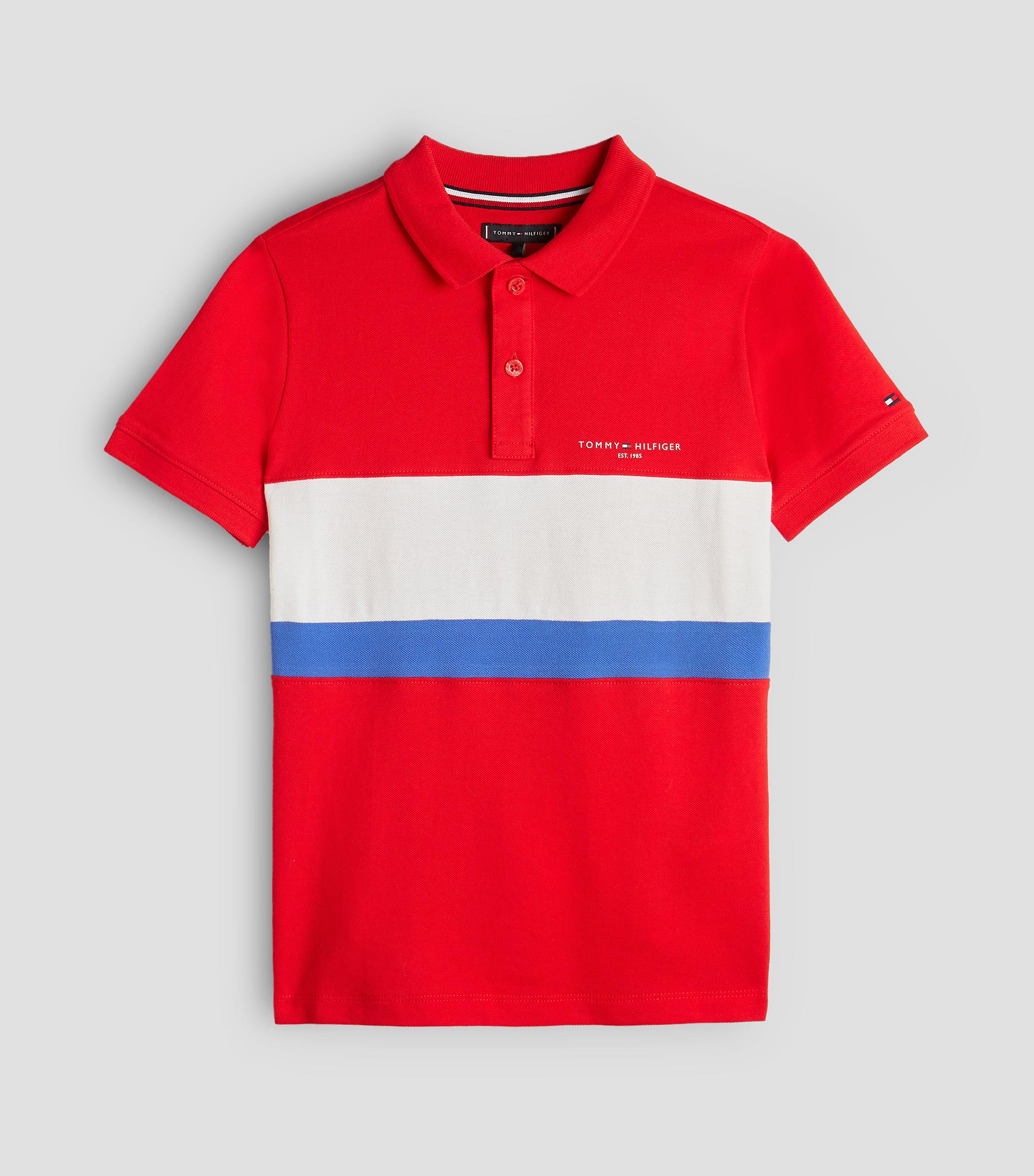 Playera tipo polo manga corta con franjas Niño