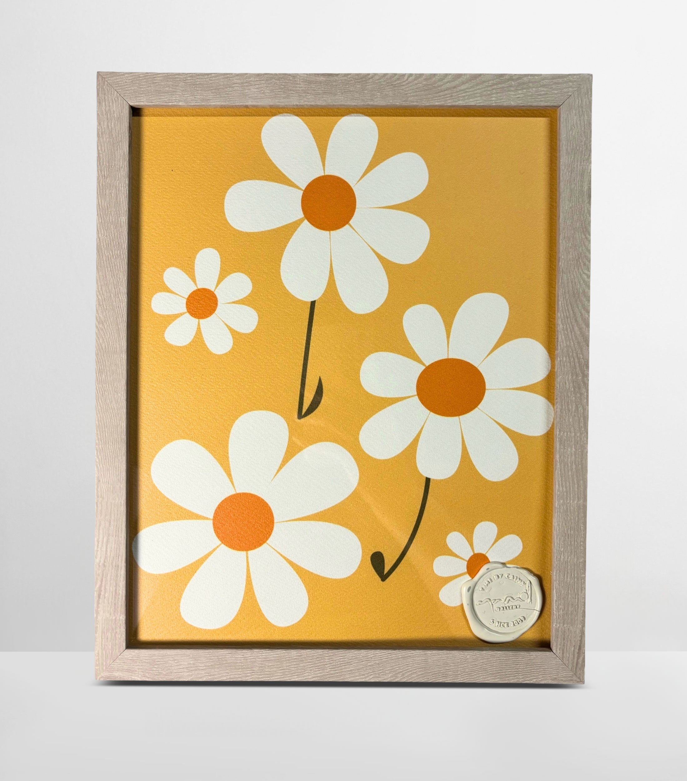 Cuadro Decorativo Margaritas en papel fabriano