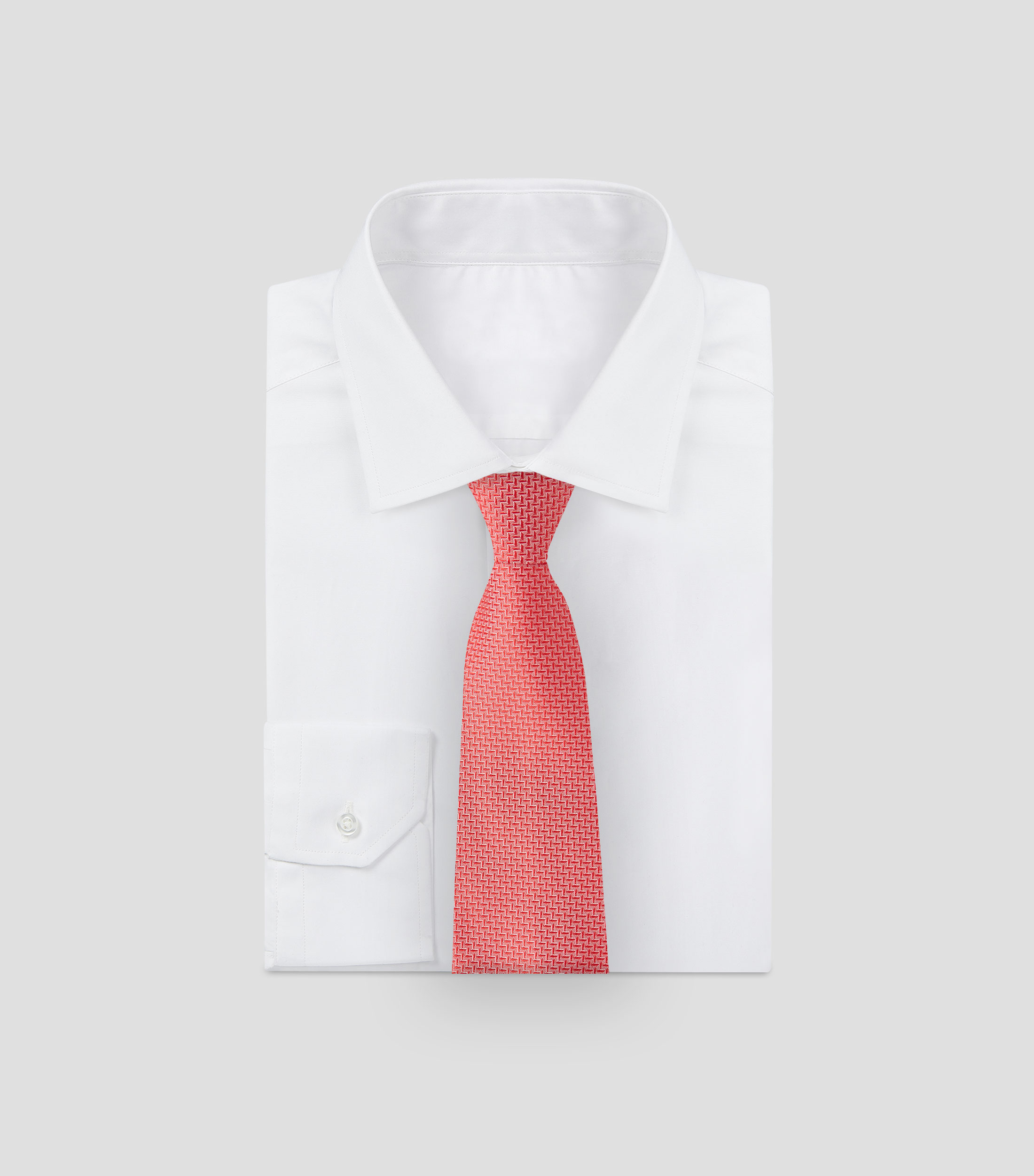 Corbata ancha en seda rojo estampada
