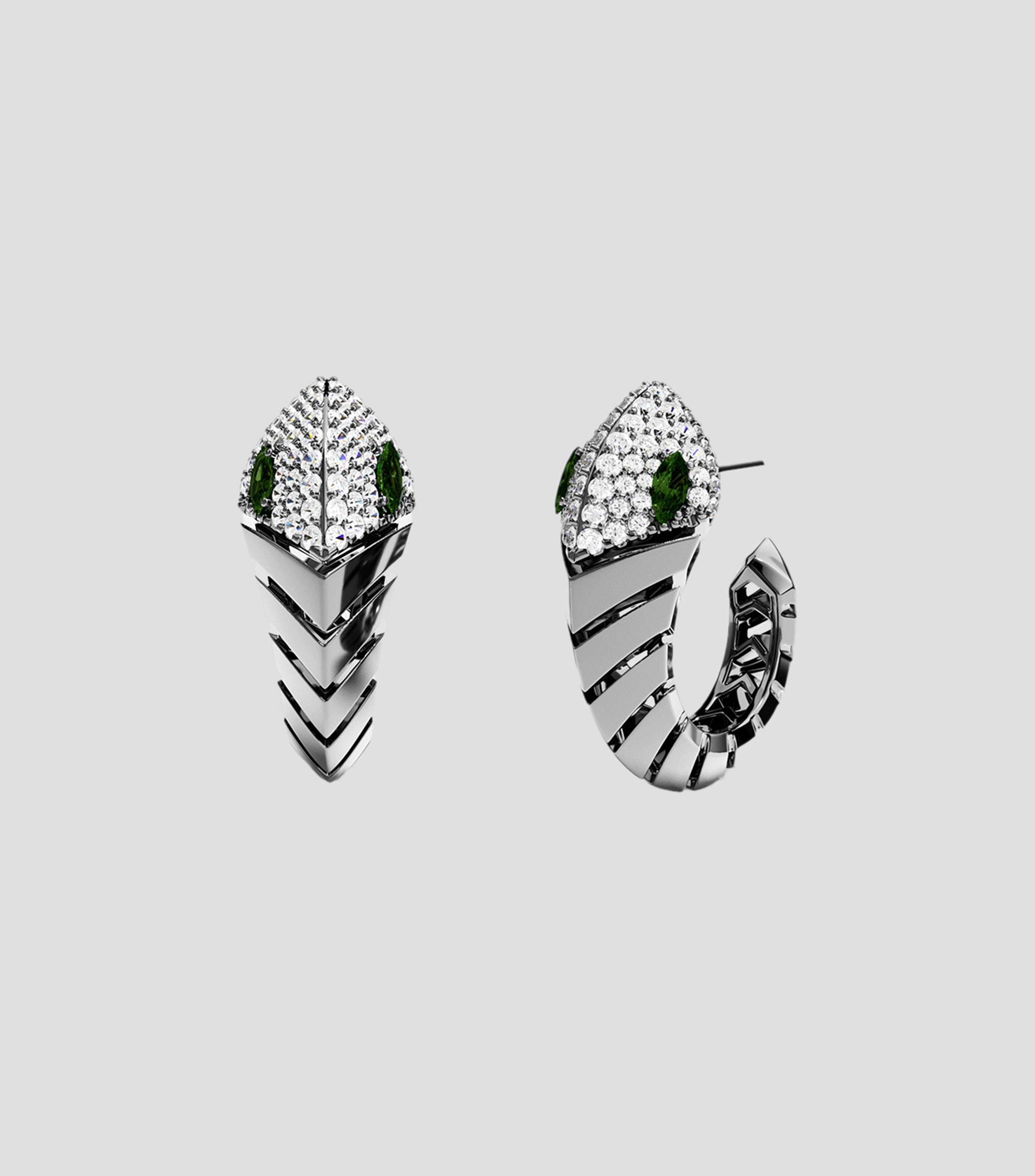 Aretes en Plata Serpiente XMAS Mujer