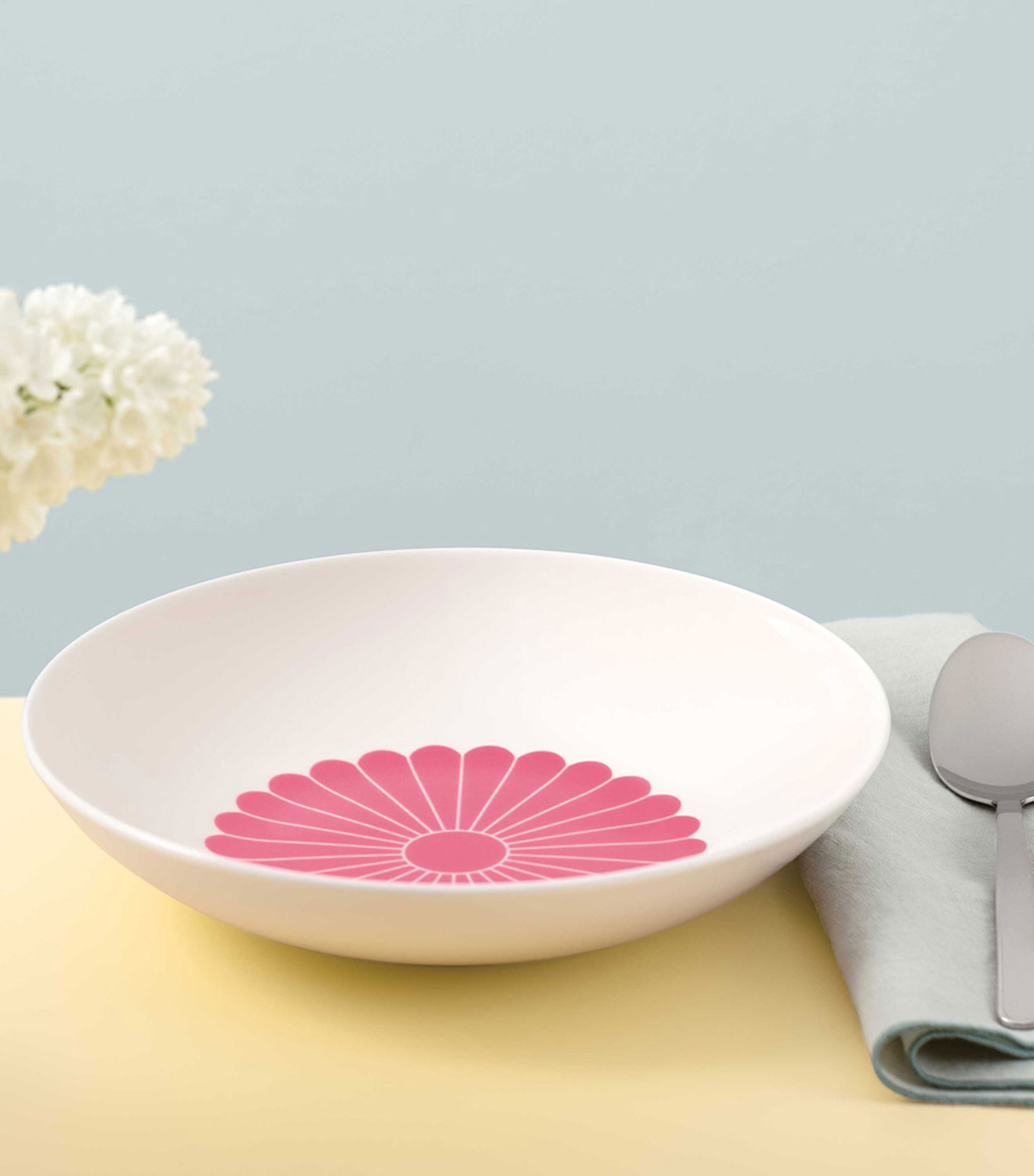 Plato para Pasta Fleur Cassis en Porcelana