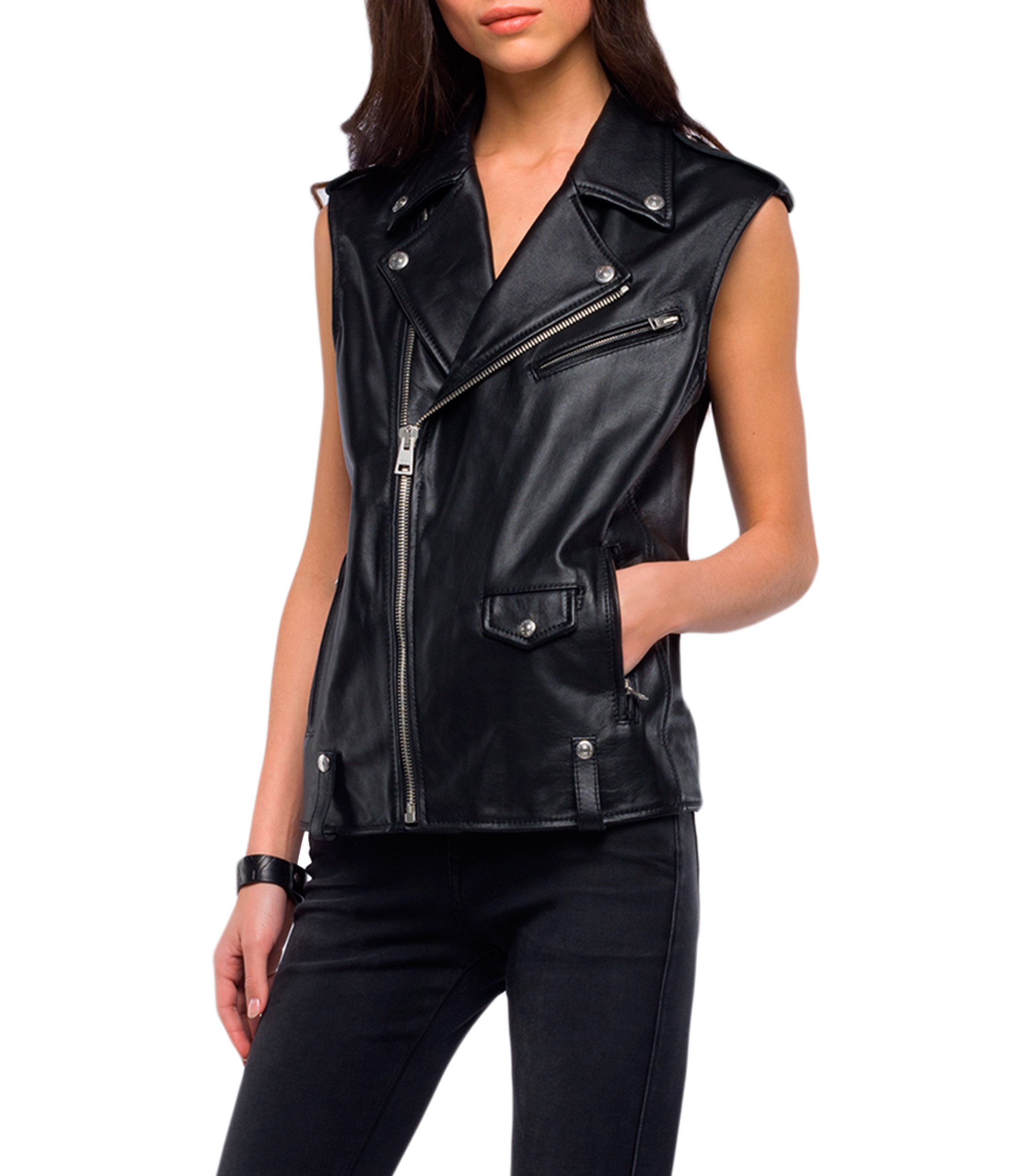 Replay Chaleco biker de piel Mujer - El Palacio de Hierro