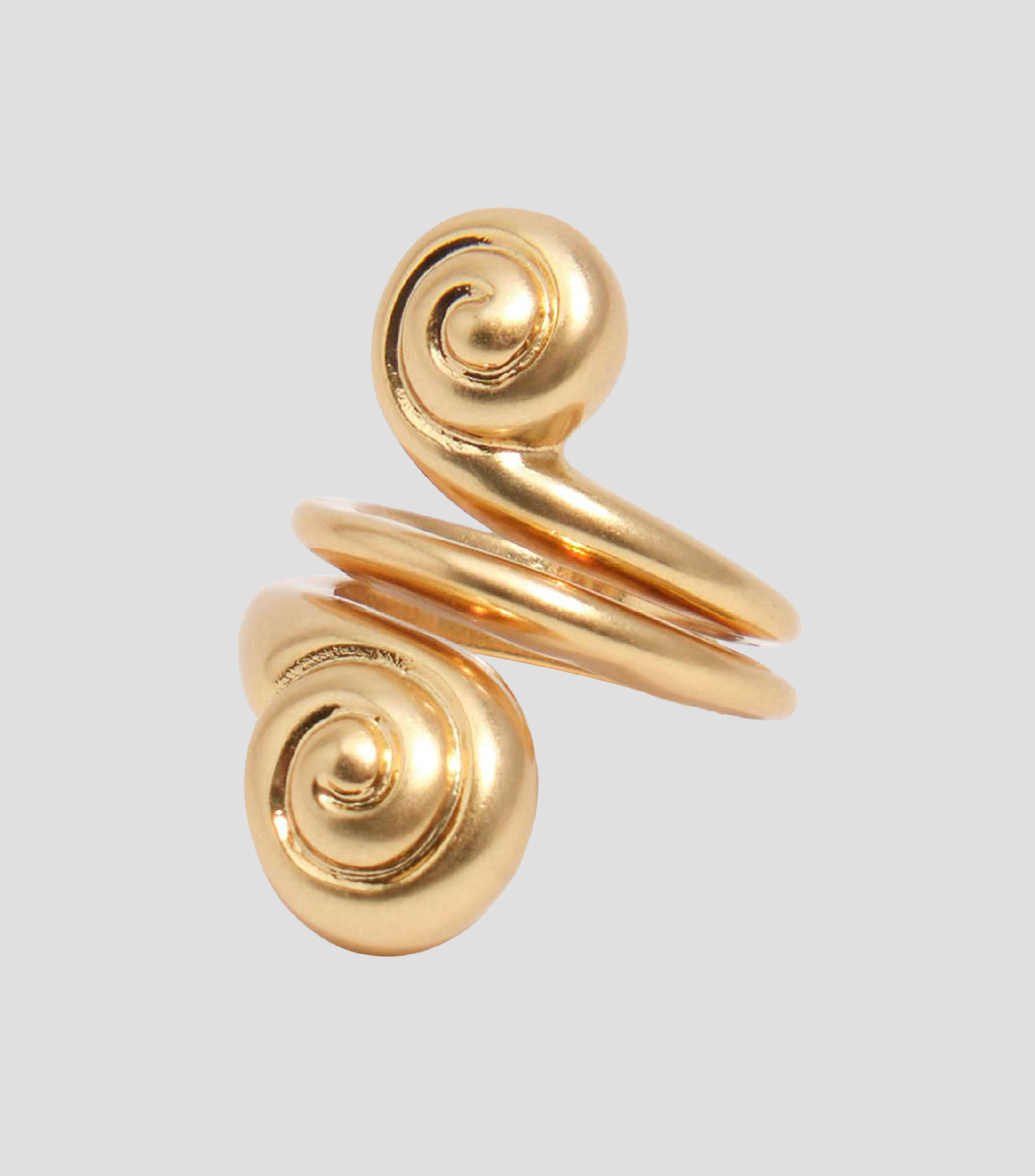 Anillo espiral caracolas dorado mate Mujer