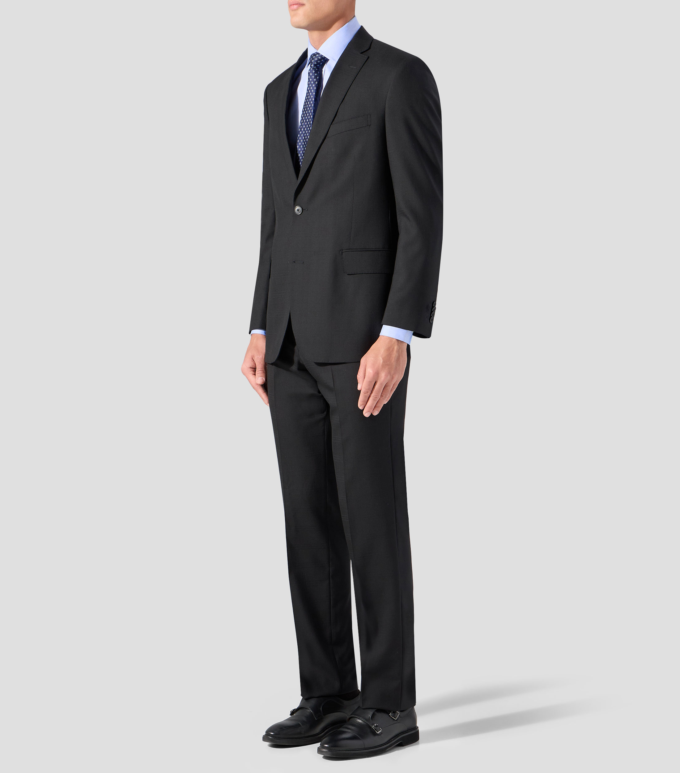 Traje de lana corte regular fantasía Hombre