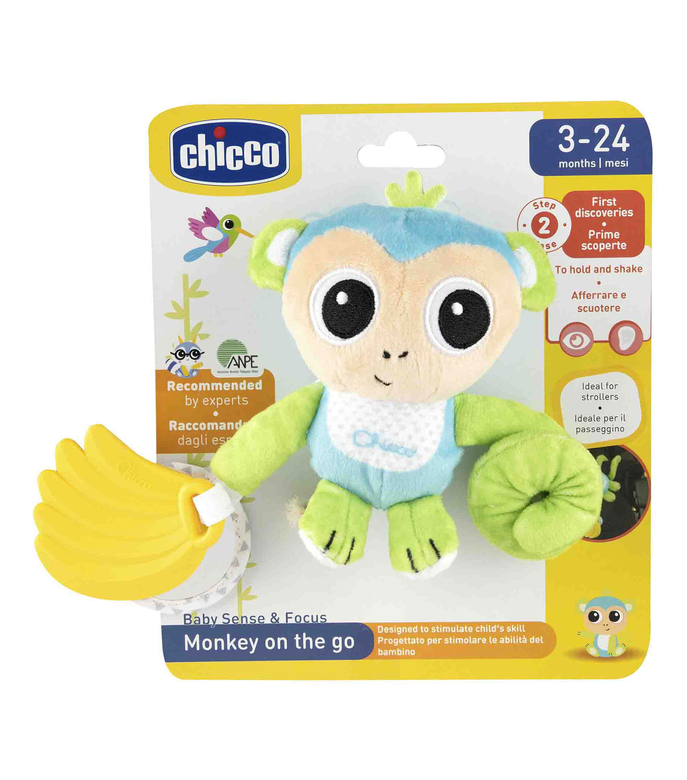Peluche Monito Portable con Brazo Elástico Multicolor
