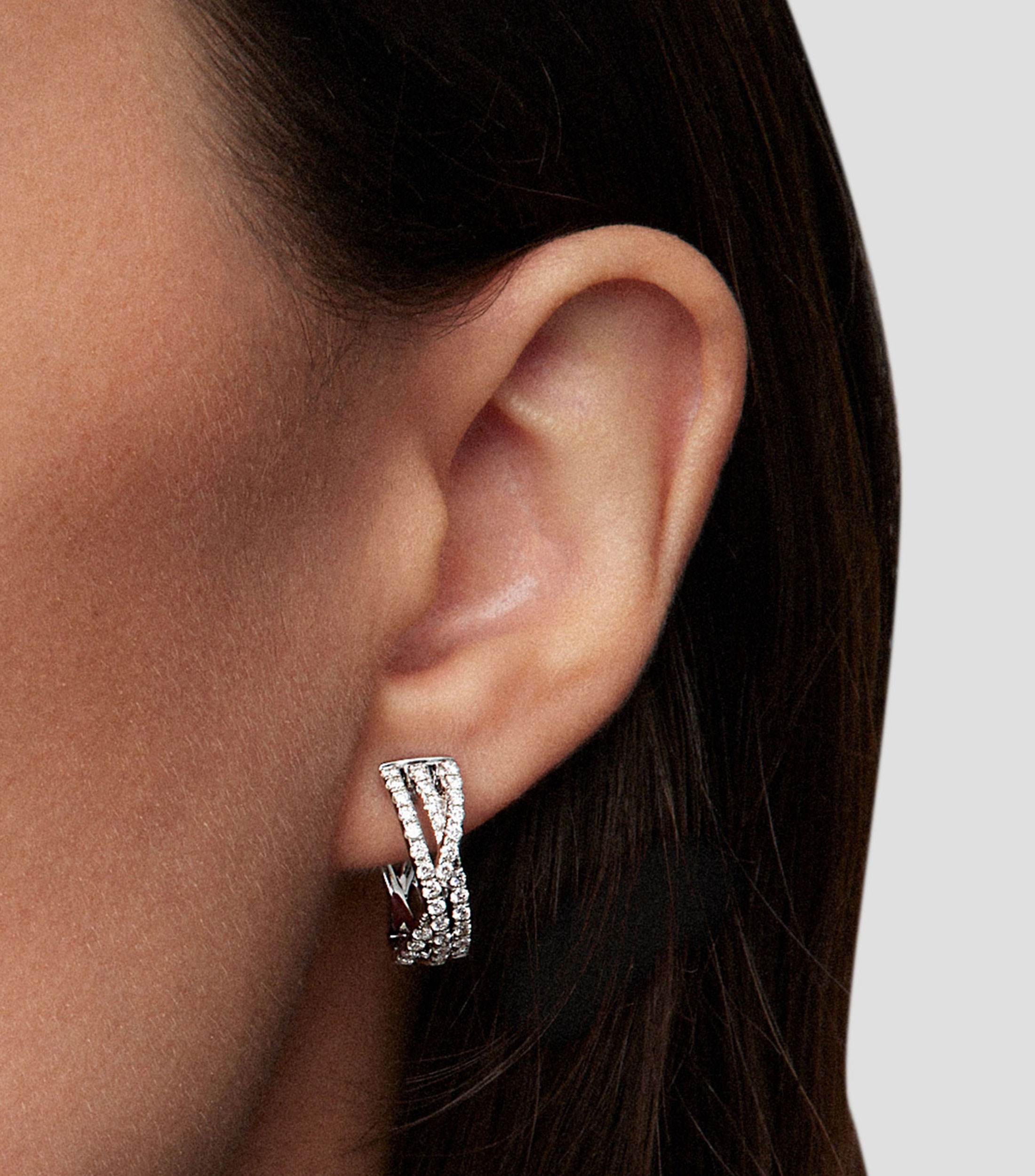 Pendientes en Oro blanco con diamantes Mujer