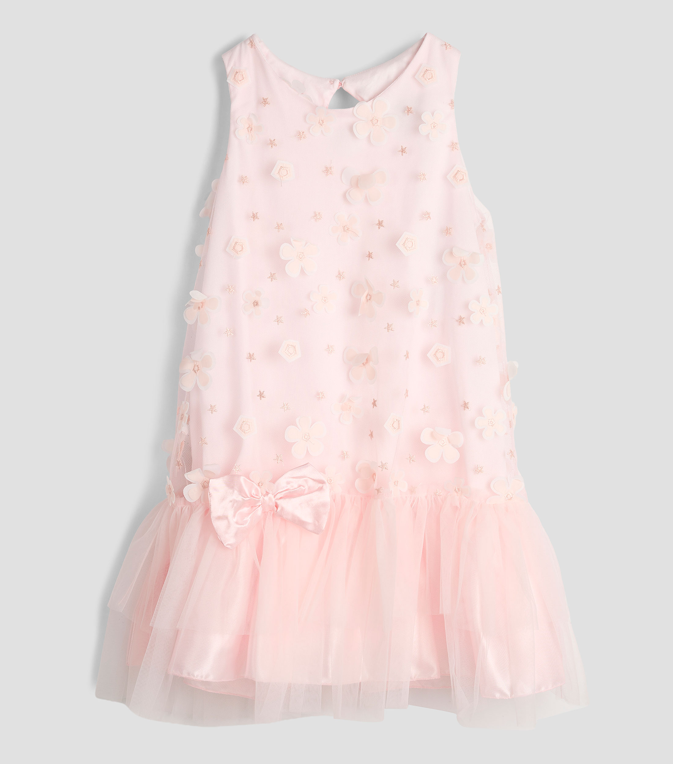 Vestido con aplicaciones de flores Niña