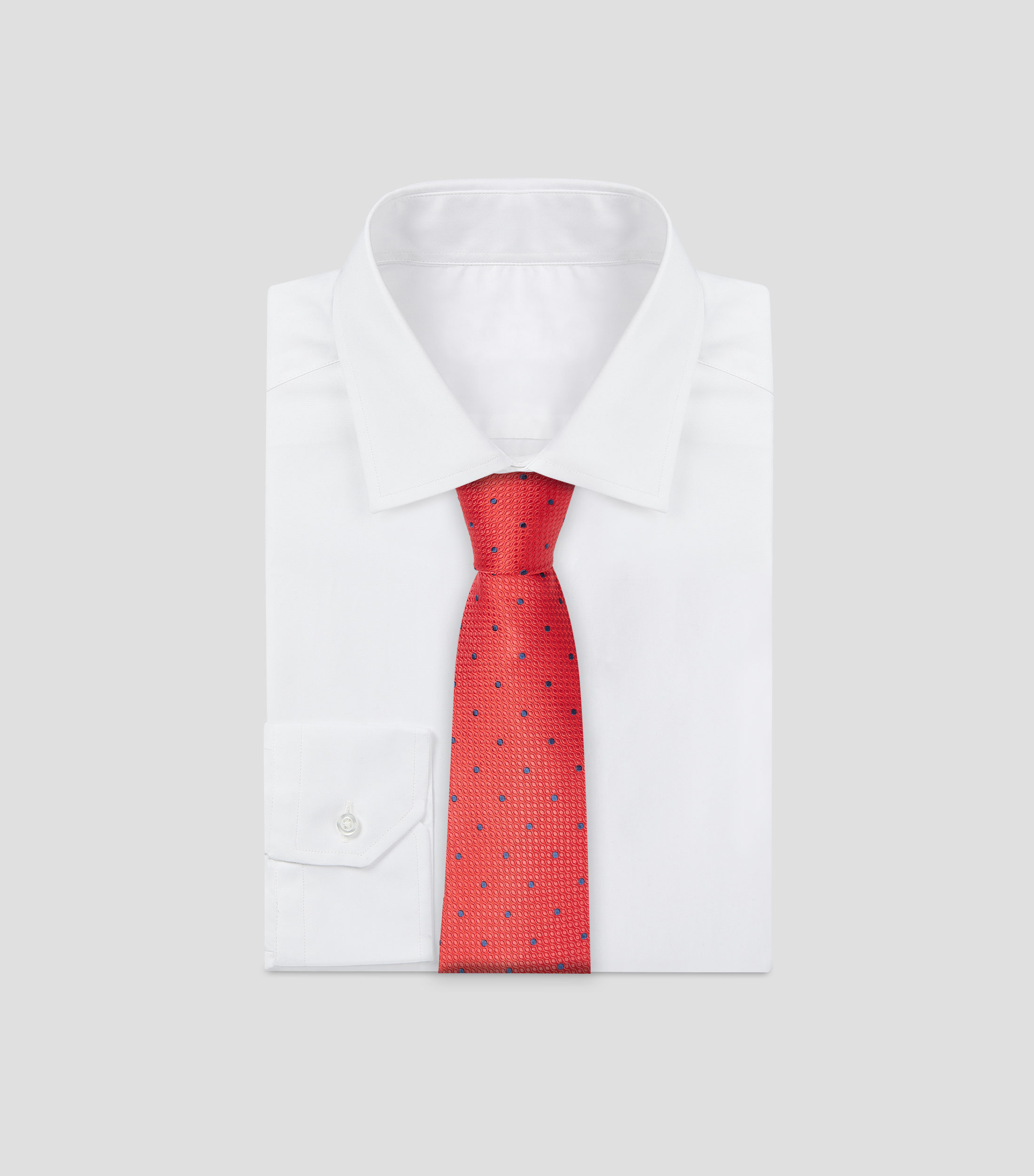 Corbata ancha en seda con polkadots