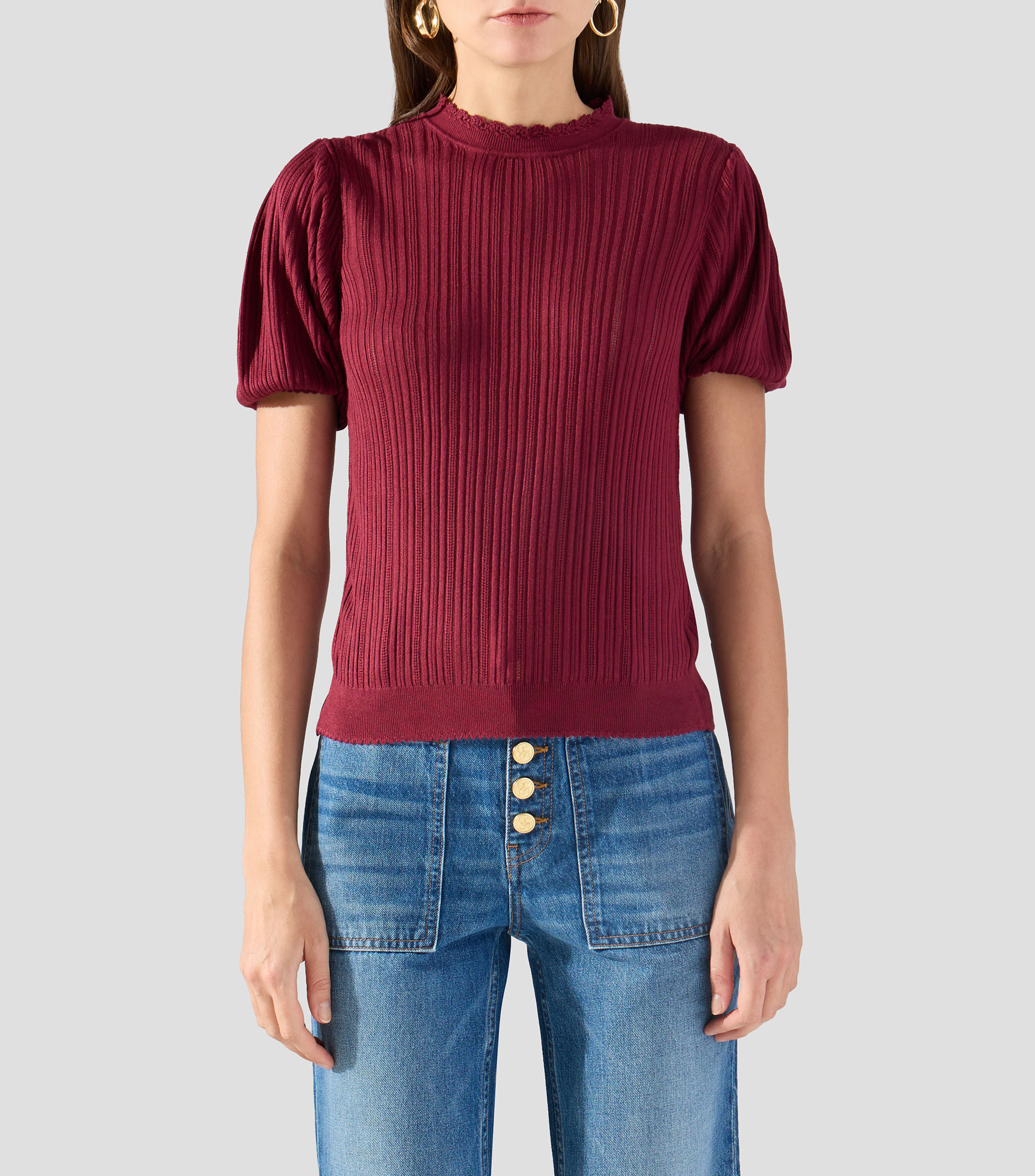 Top liso manga corta Mujer