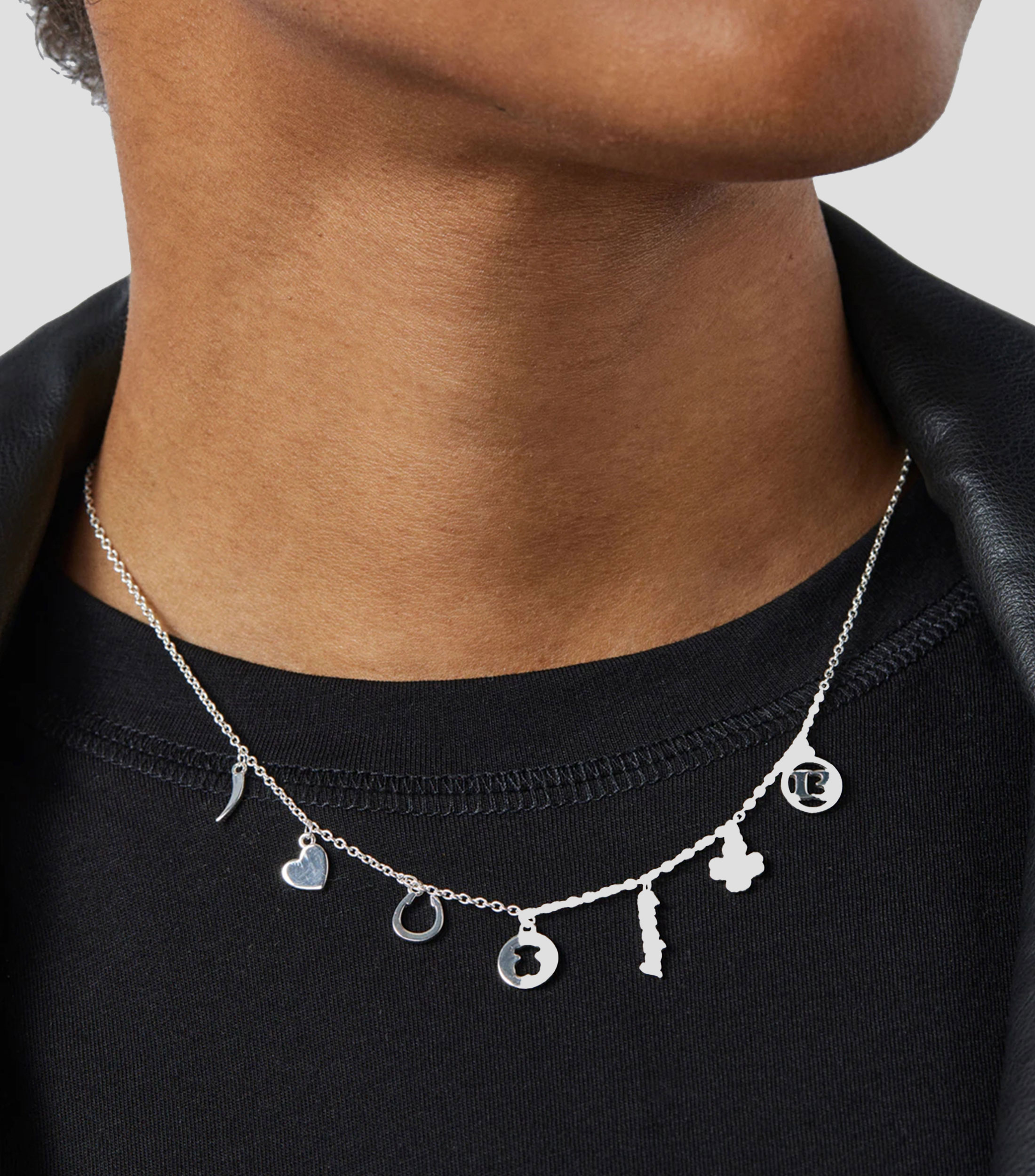 Collar en plata con motivos mixtos Good Vibes Mujer