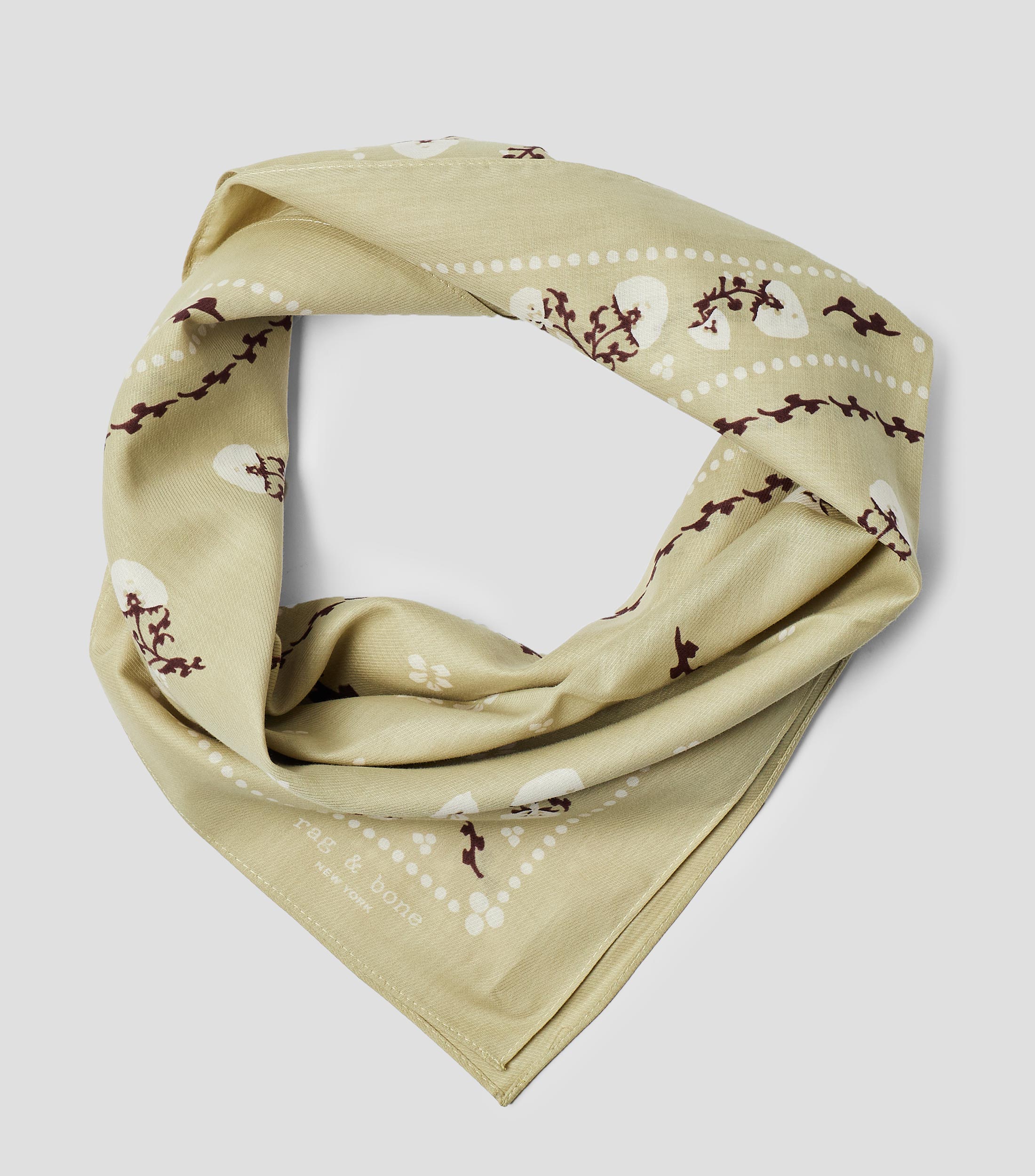 Mascada verde estampada Mujer