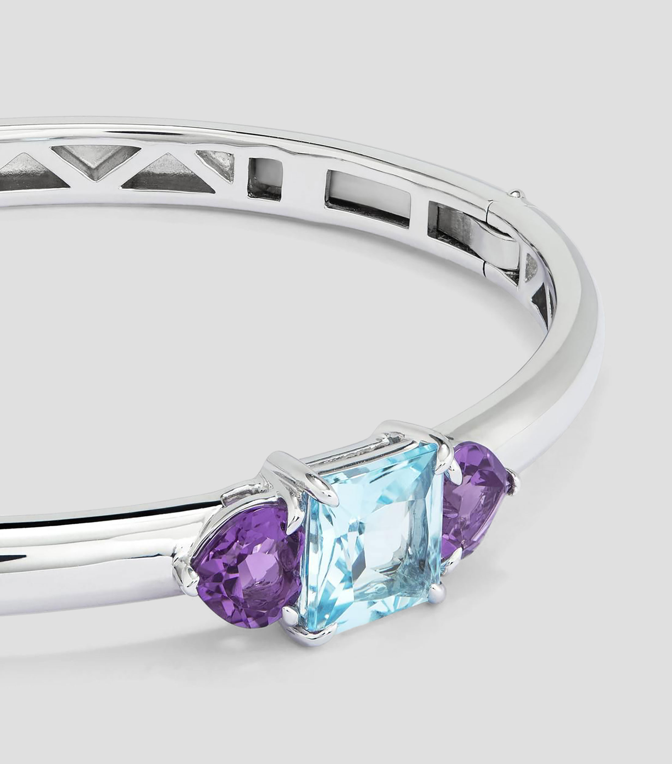 Brazalete rígido en plata .925 con topacio y amatista Utopian Mujer