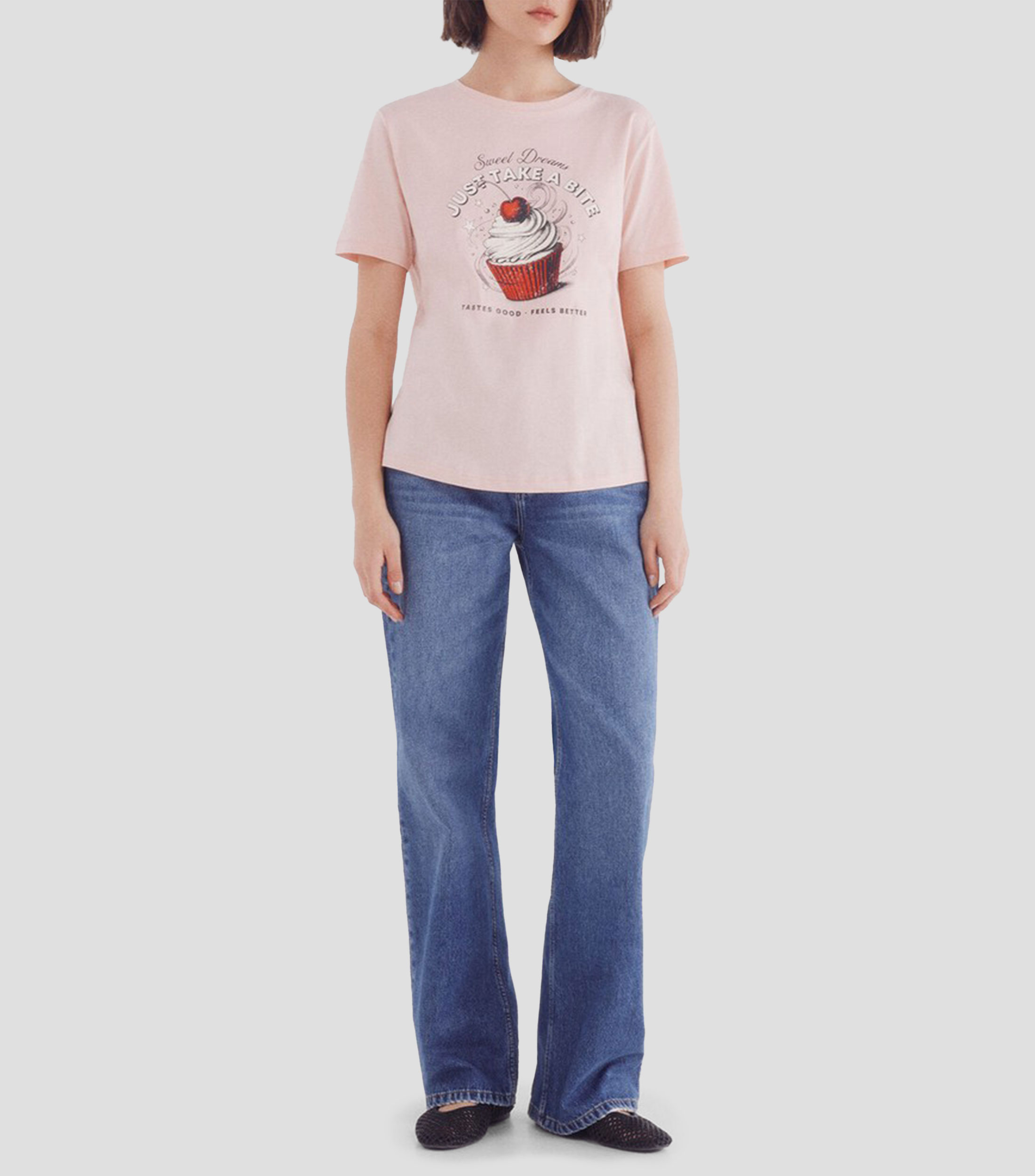 Playera estampada de manga corta Mujer