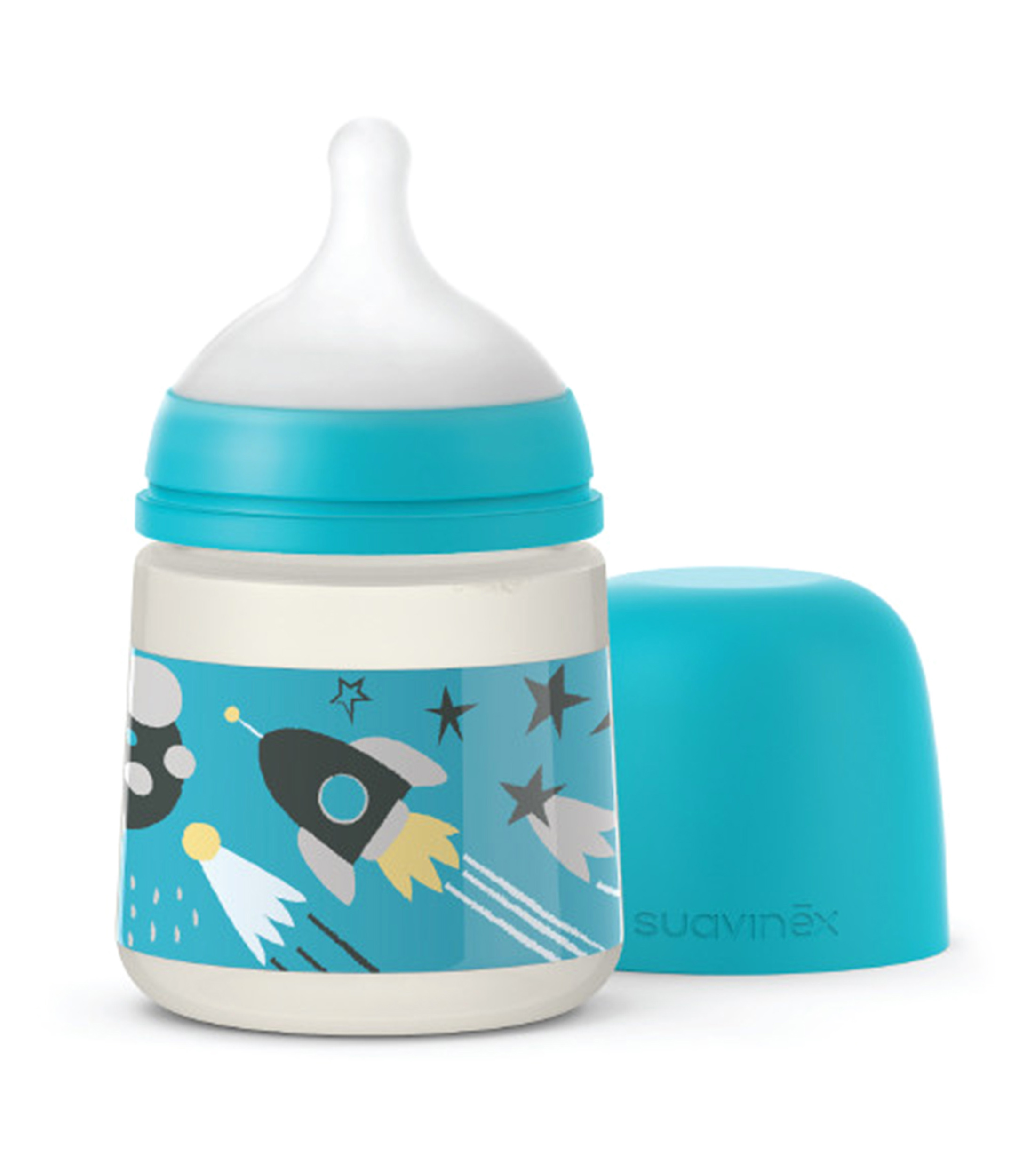 Biberon con tetina Fisiologica SX Pro, flujo lento, Space azul 150 ml