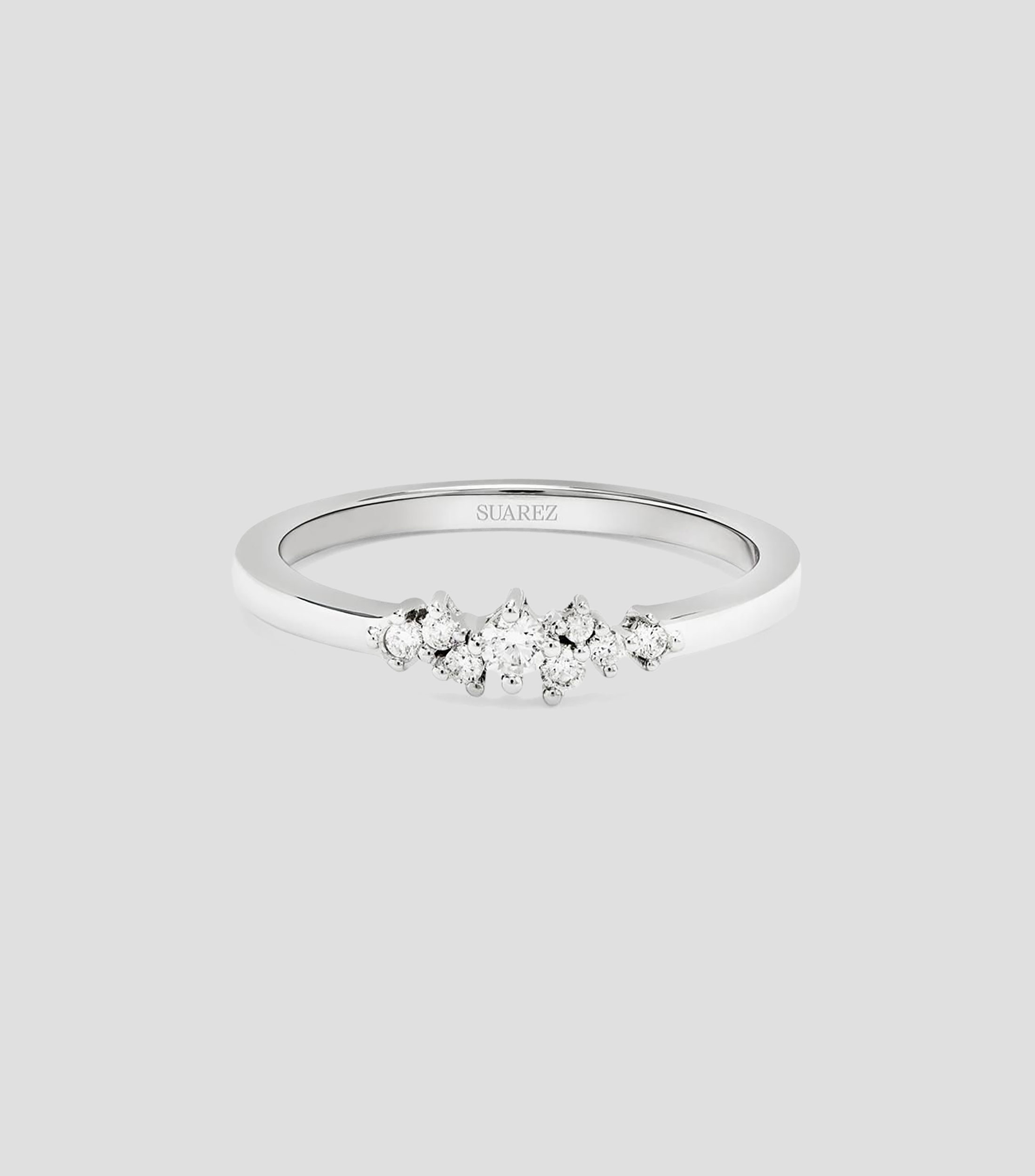Anillo en Oro blanco de 18 Kilates con diamantes Mujer
