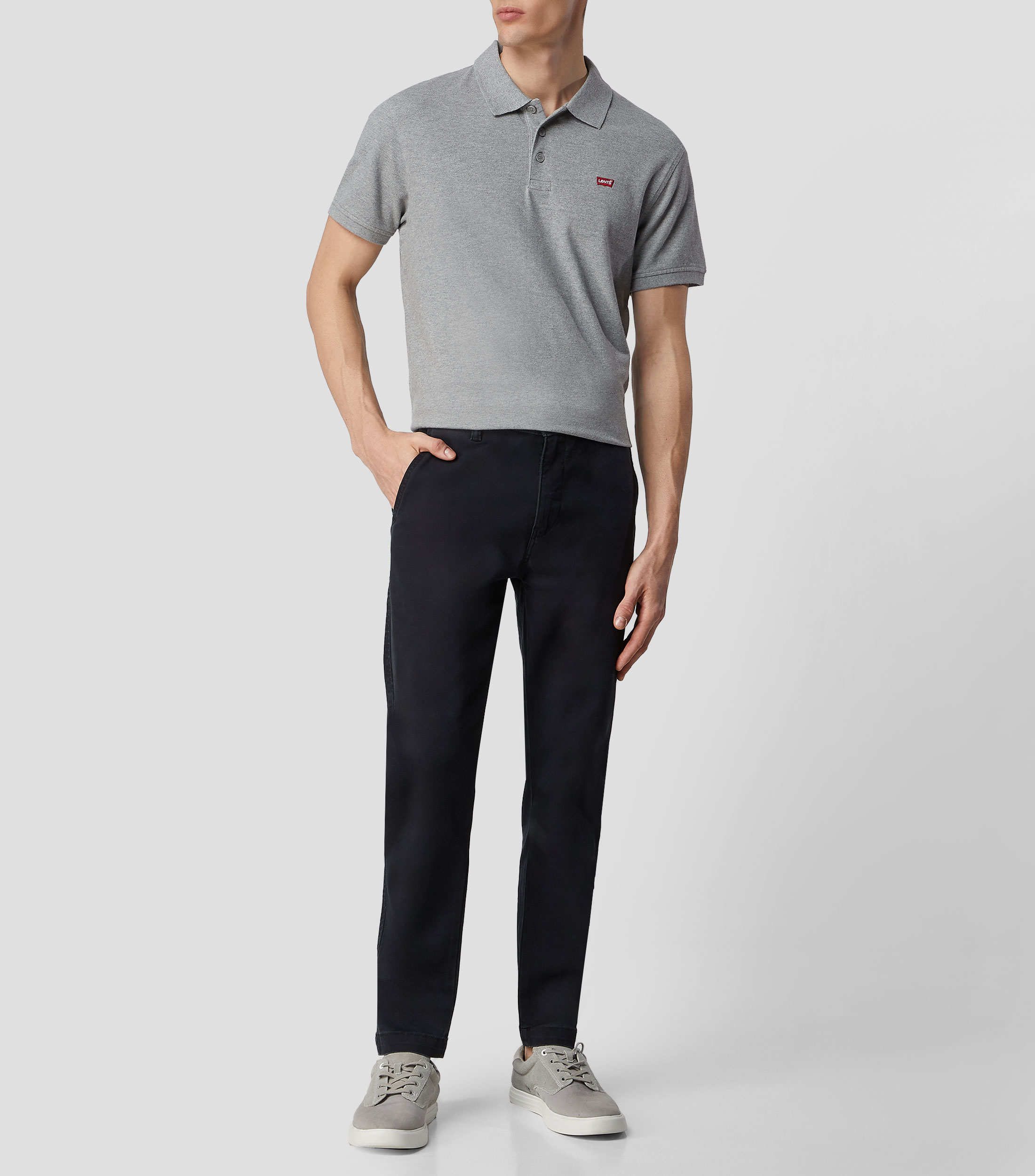 Playera tipo polo con manga corta lisa Hombre