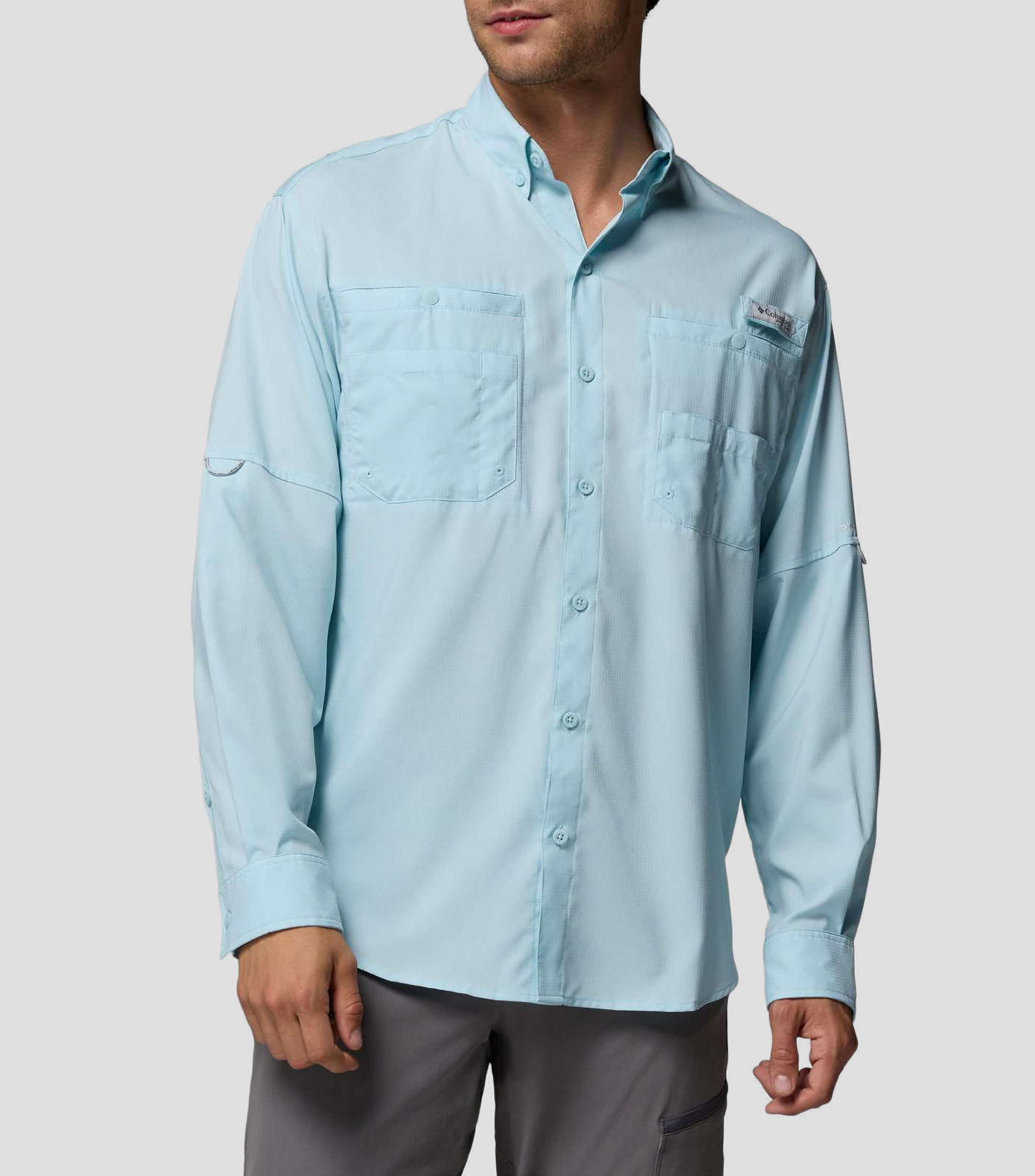 Camisa lisa manga larga Hombre