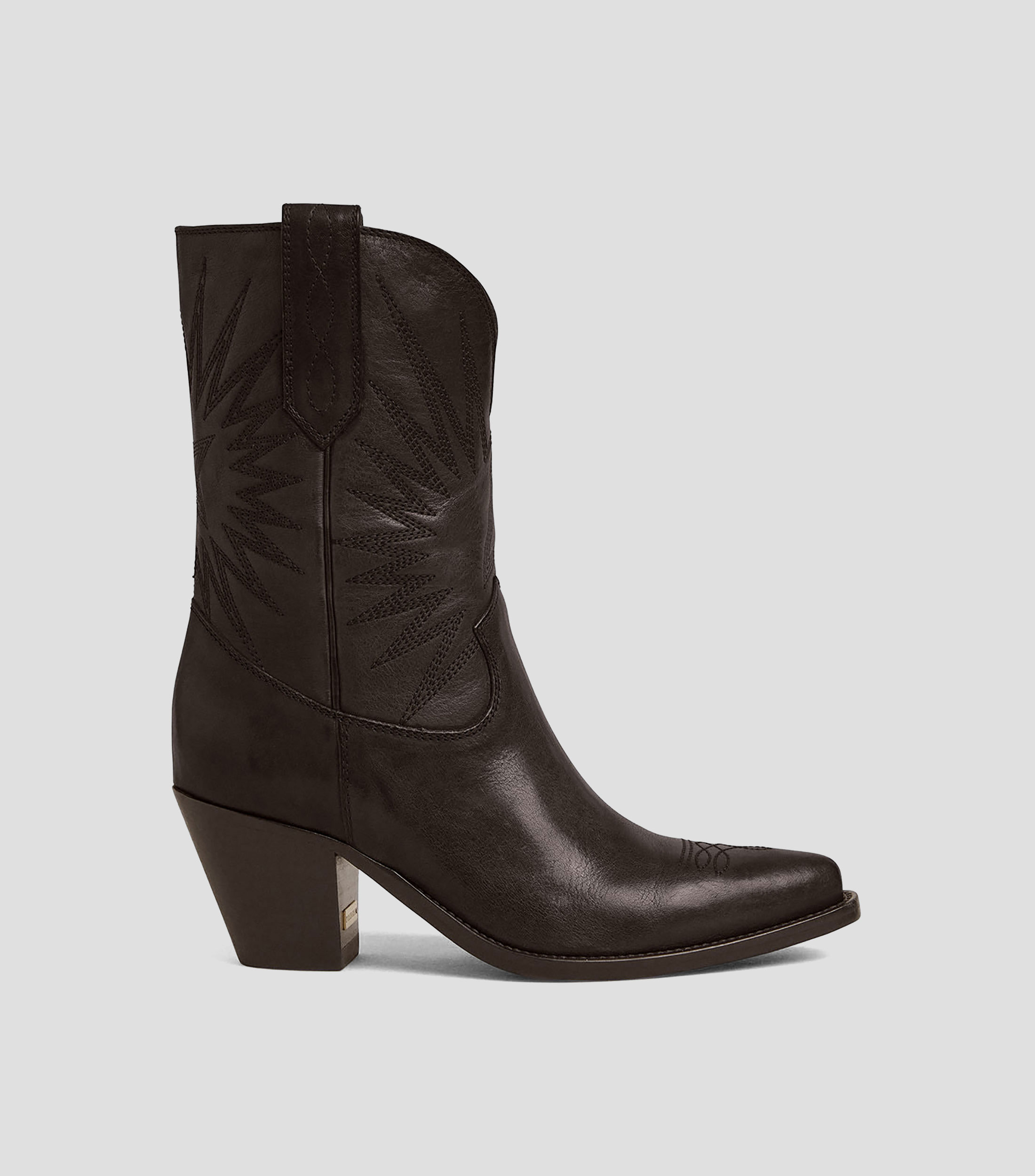 Botas vaqueras medias con tacón medio ancho Mujer