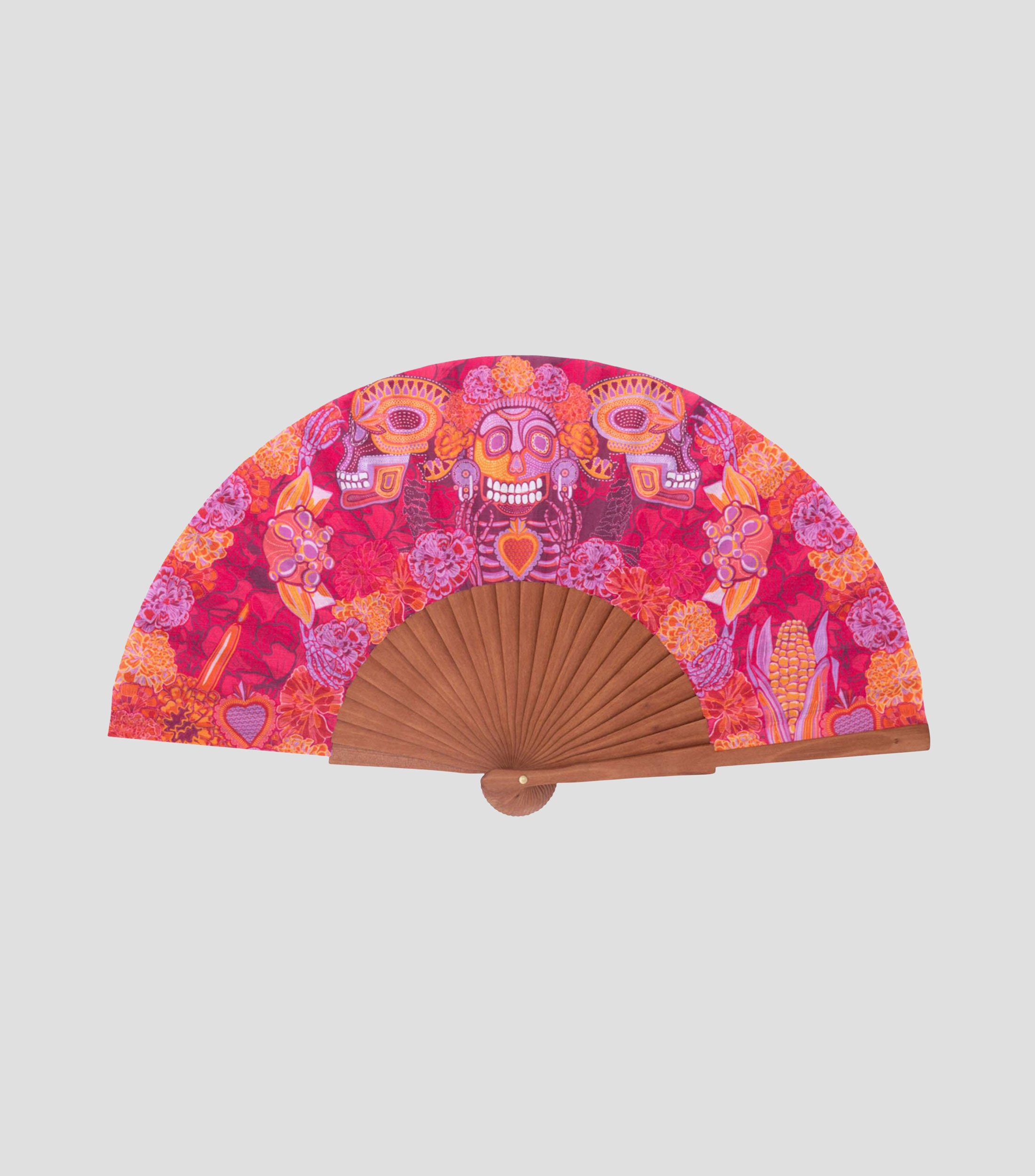 Abanico estampado Día Muertos Catrina Mujer