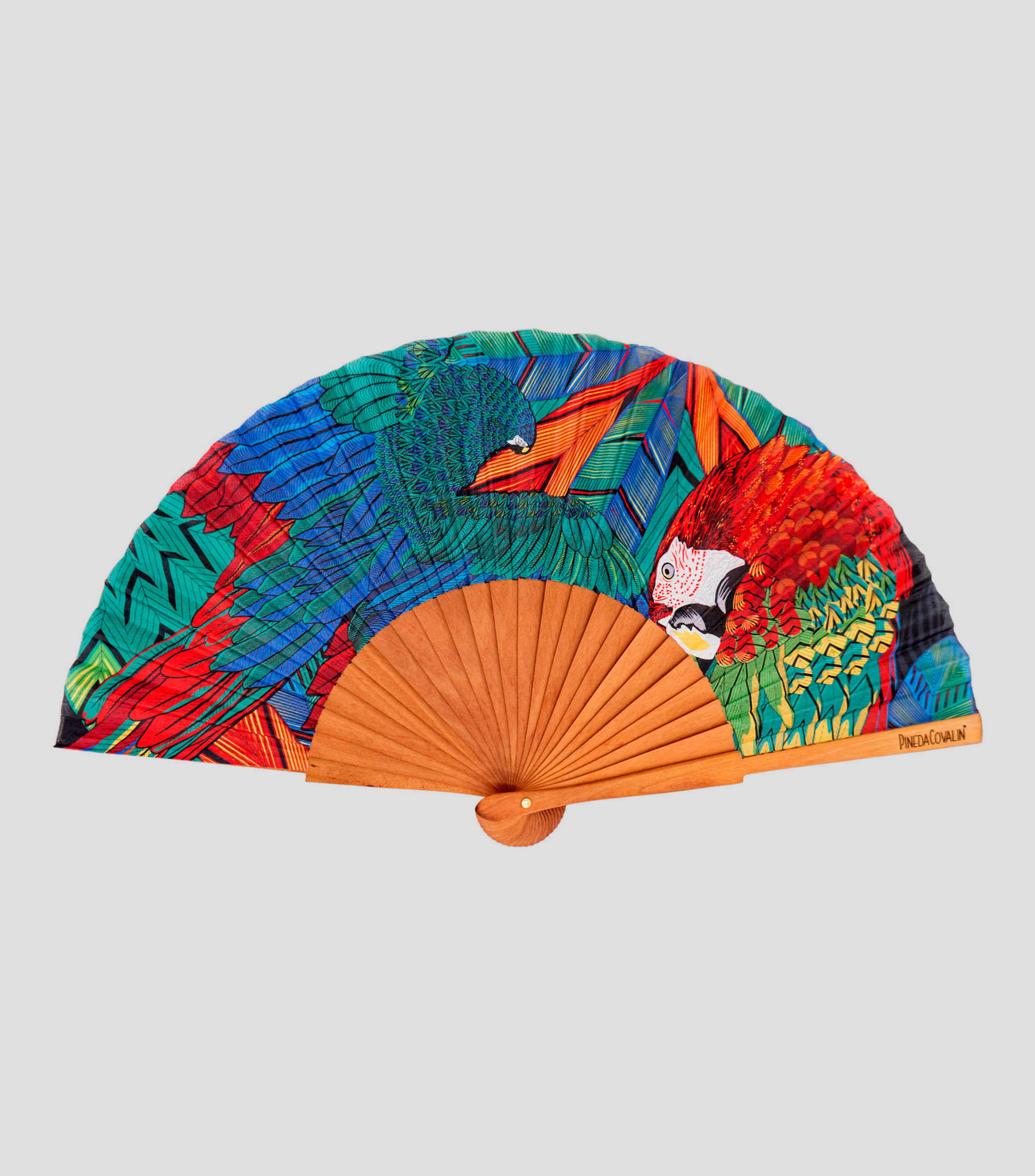 Abanico en textil Guacamaya Mujer