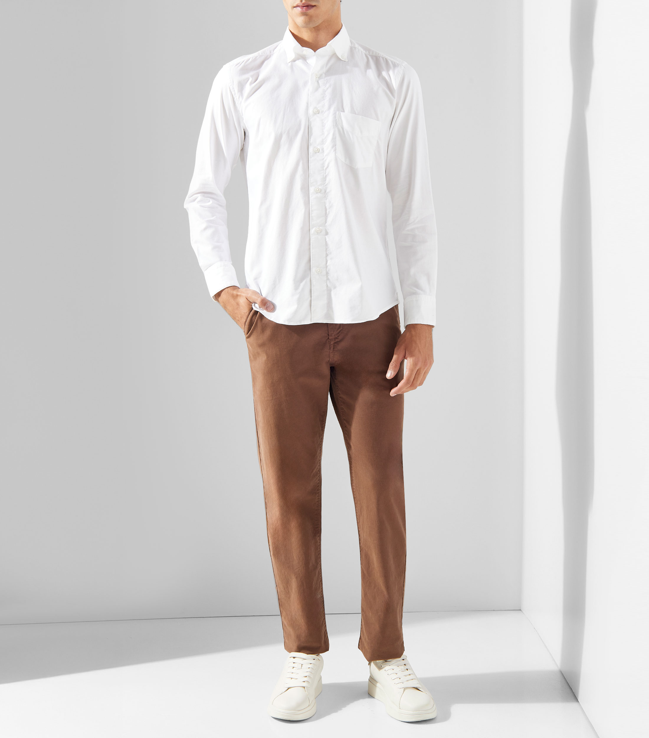 Camisa lisa de manga larga Hombre