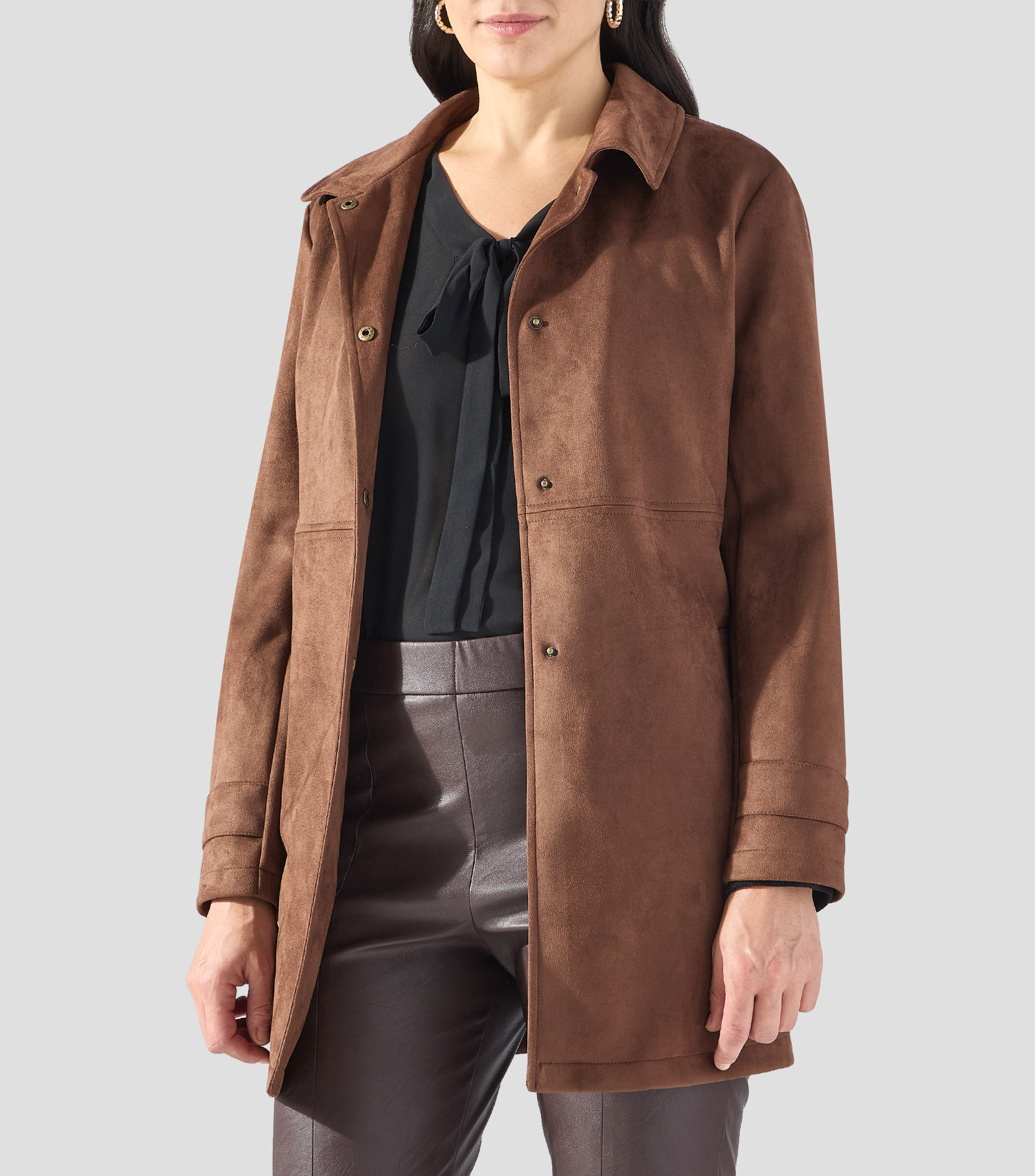 Abrigo midi con botonadura Mujer