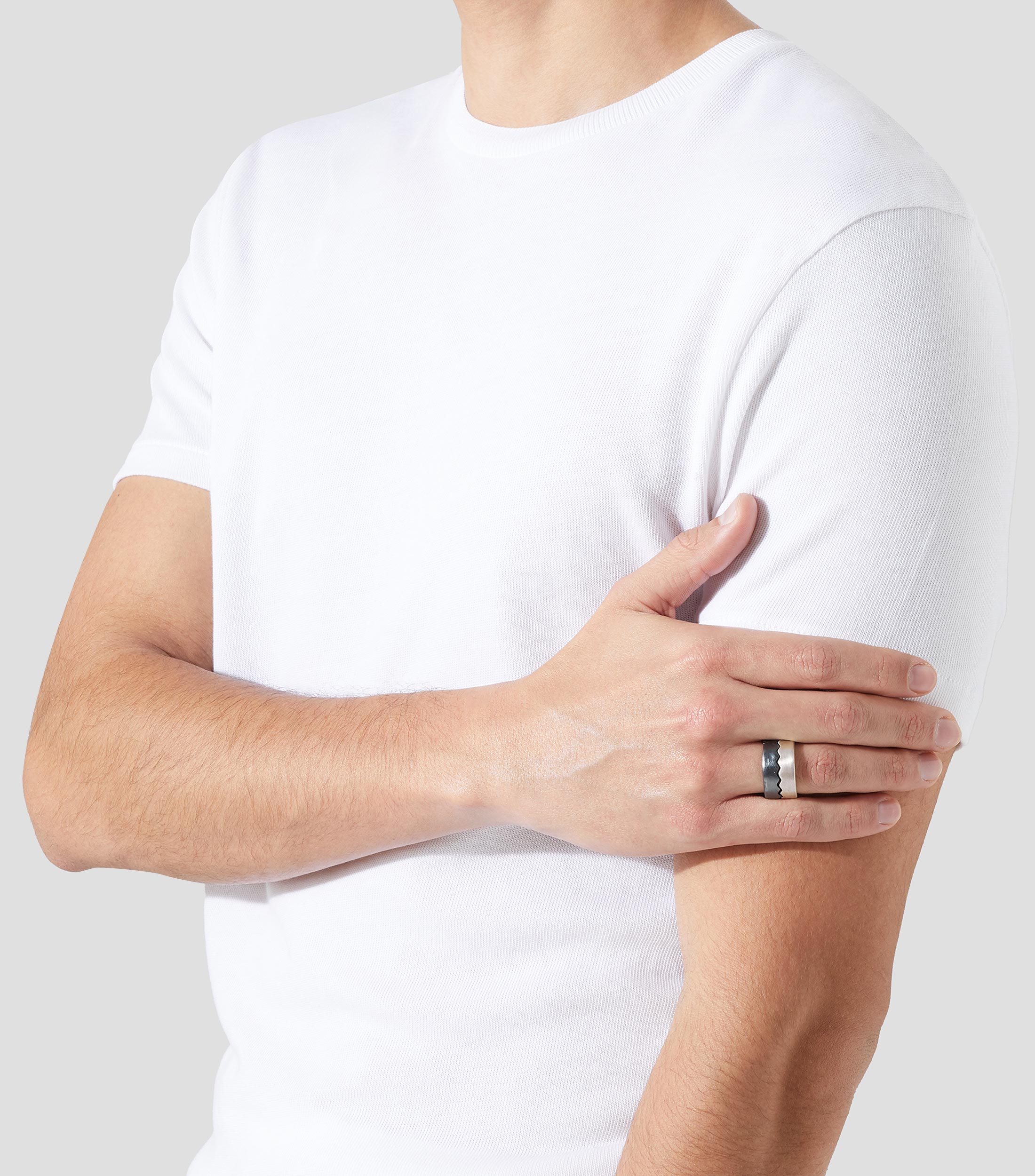 Anillo doble dividido en plata .925 Split Even Hombre