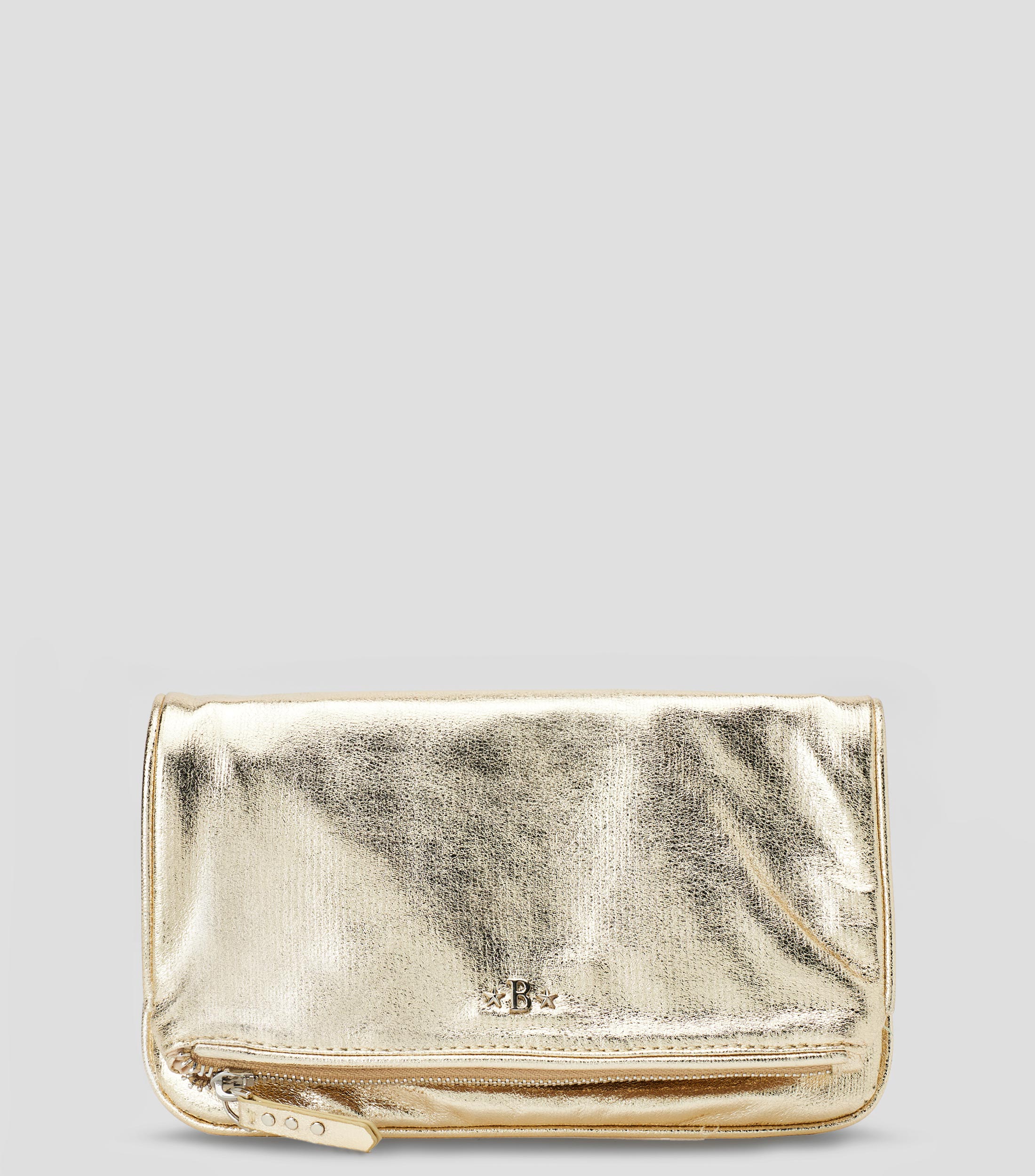 Bolsa crossbody metalizada lisa Mujer