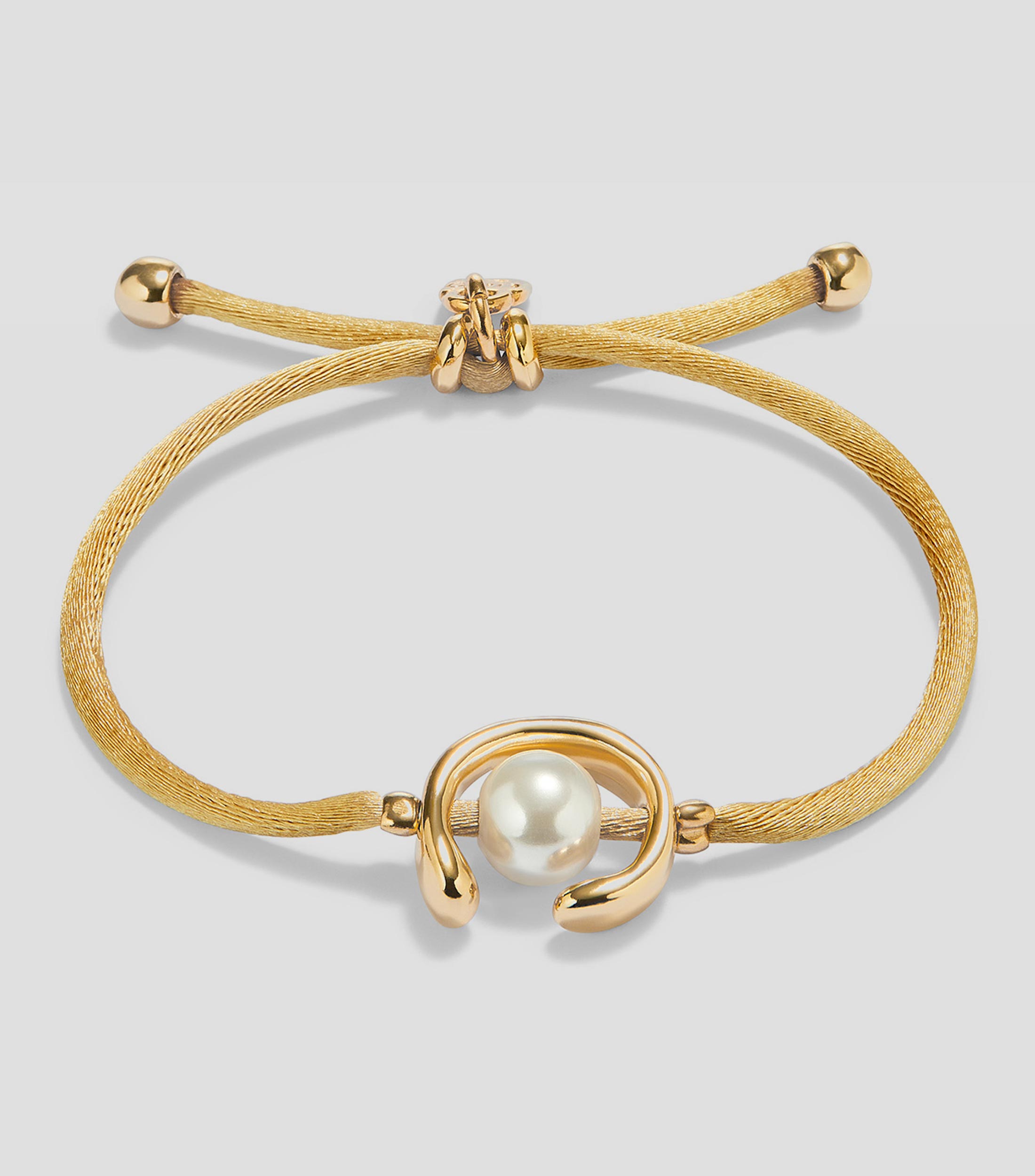 Pulsera camel con perla Mujer