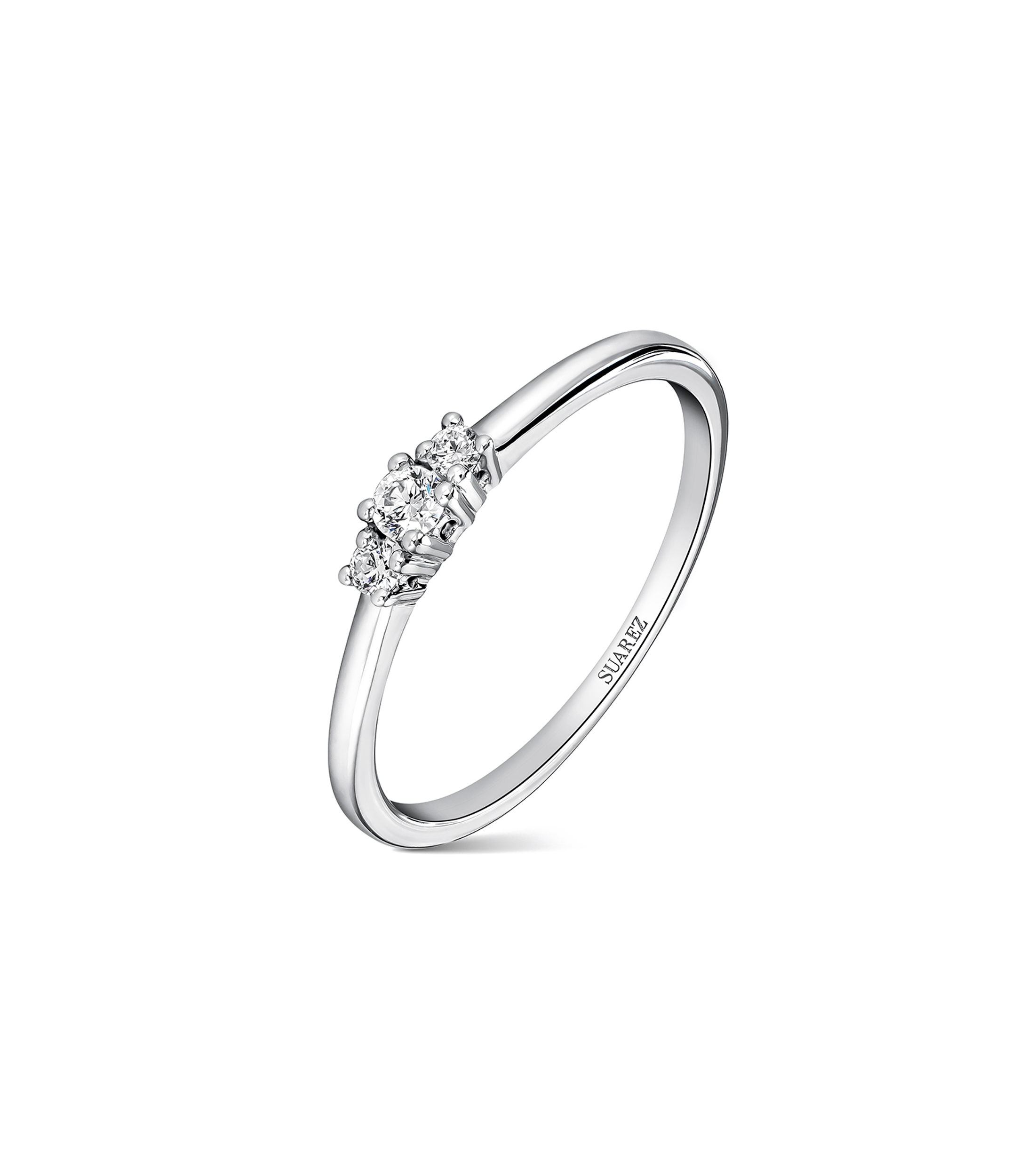 Anillo en oro blanco de 18 kilates con diamantes Mujer