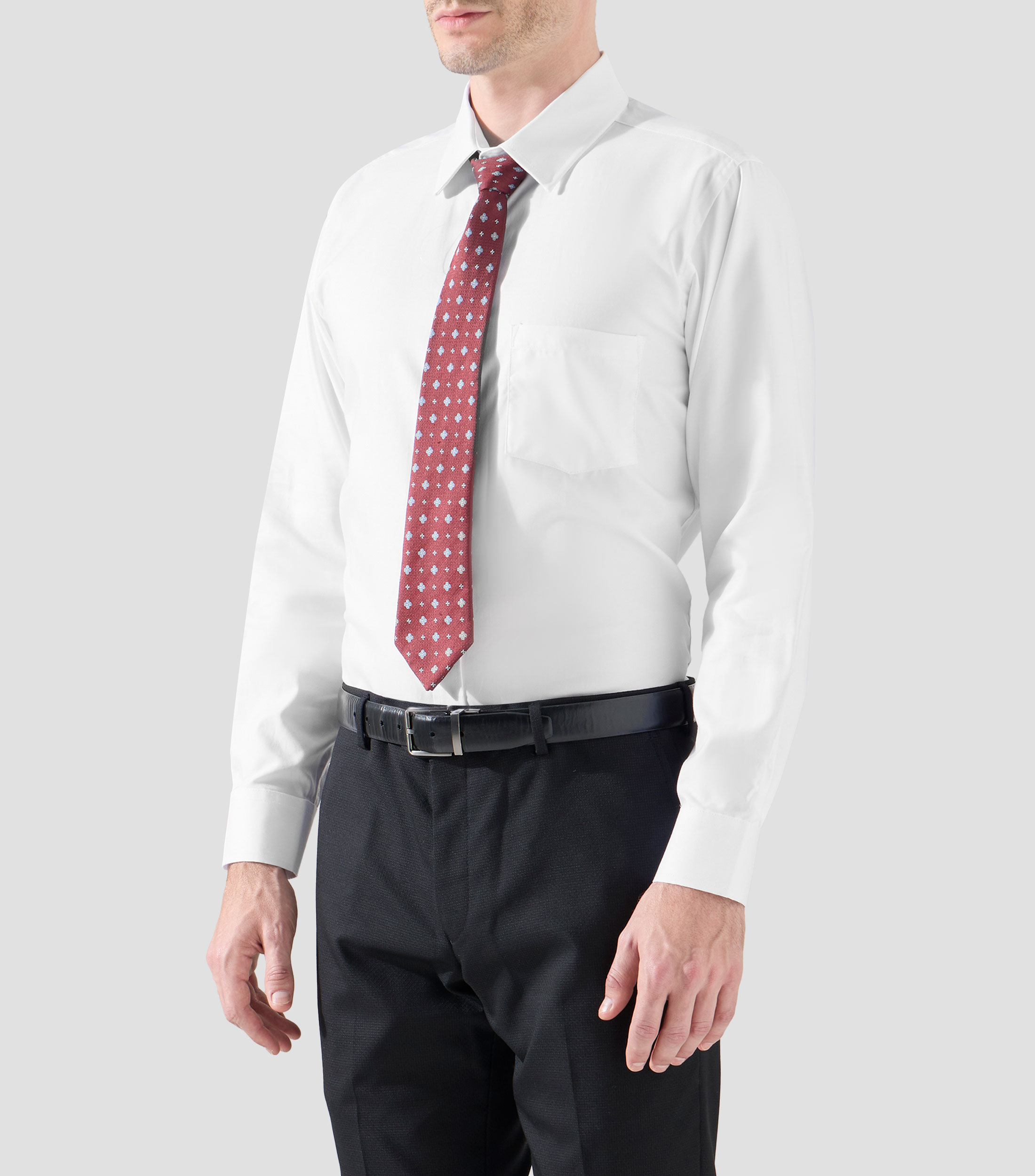 Camisa lisa manga larga Hombre